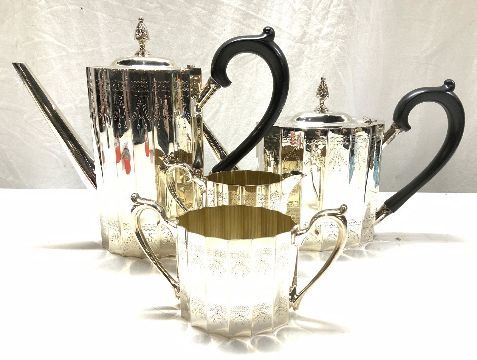 LUNT 100R Silver Plate Tea Coffee Service Set 4 (1 of 8)