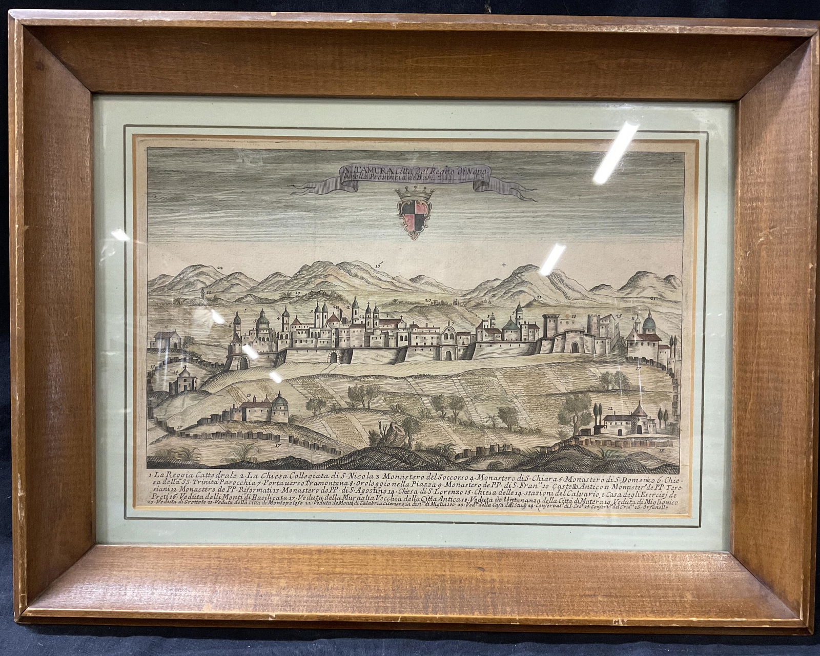 Framed Hand Colored Etching, City of Napo (1 of 8)