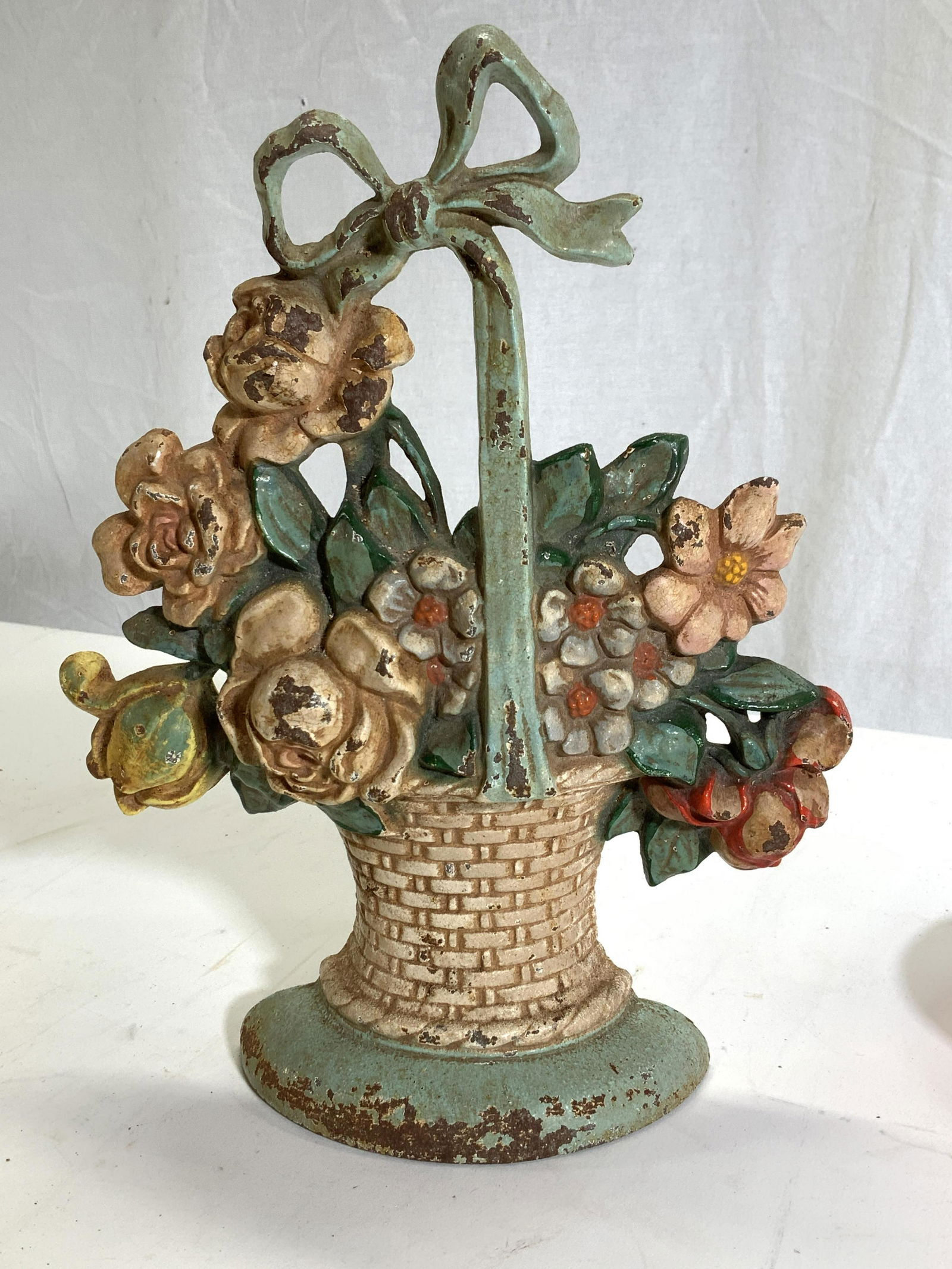 Painted Iron Flower Basket Door Stop (1 of 5)