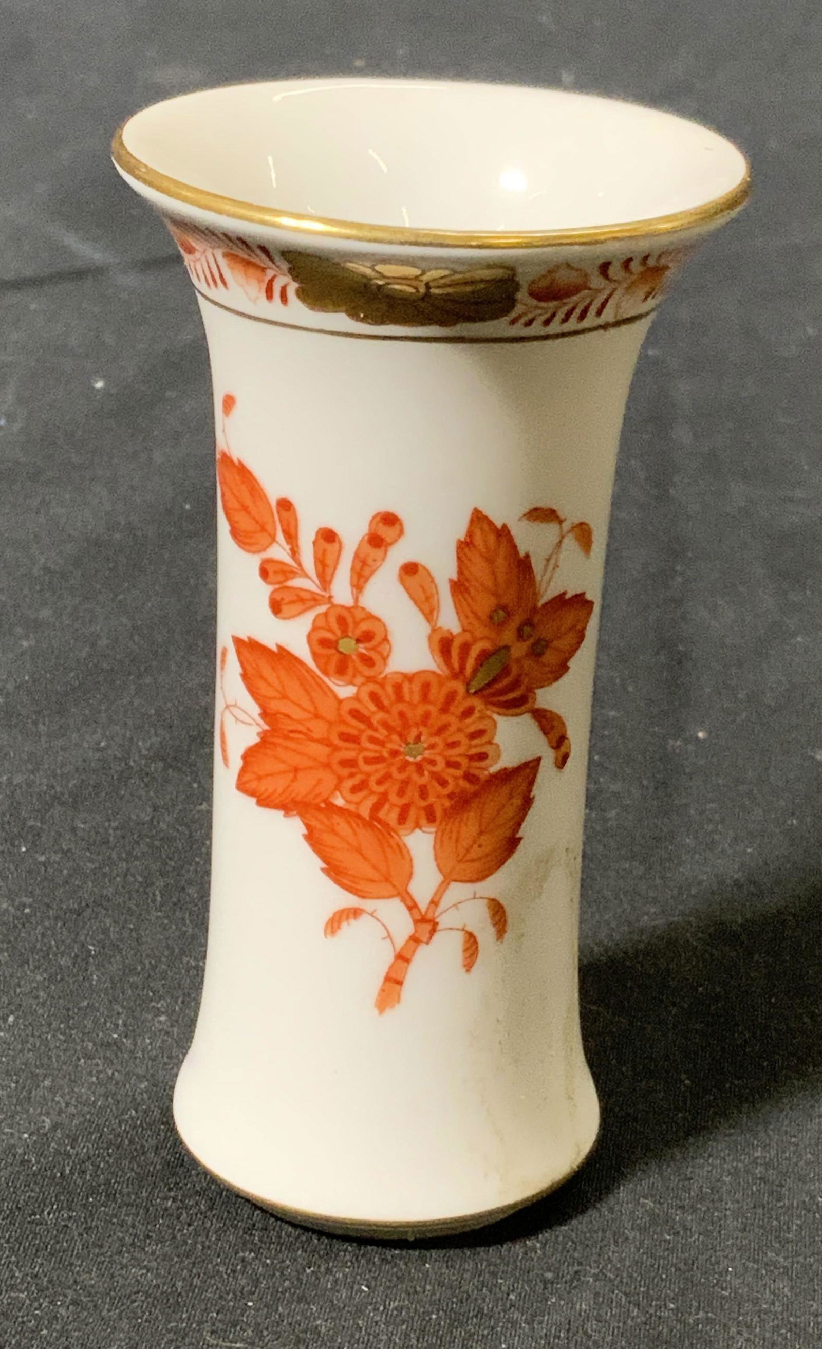 HEREND Orange Chinese Bouquet Bud Vase (1 of 6)