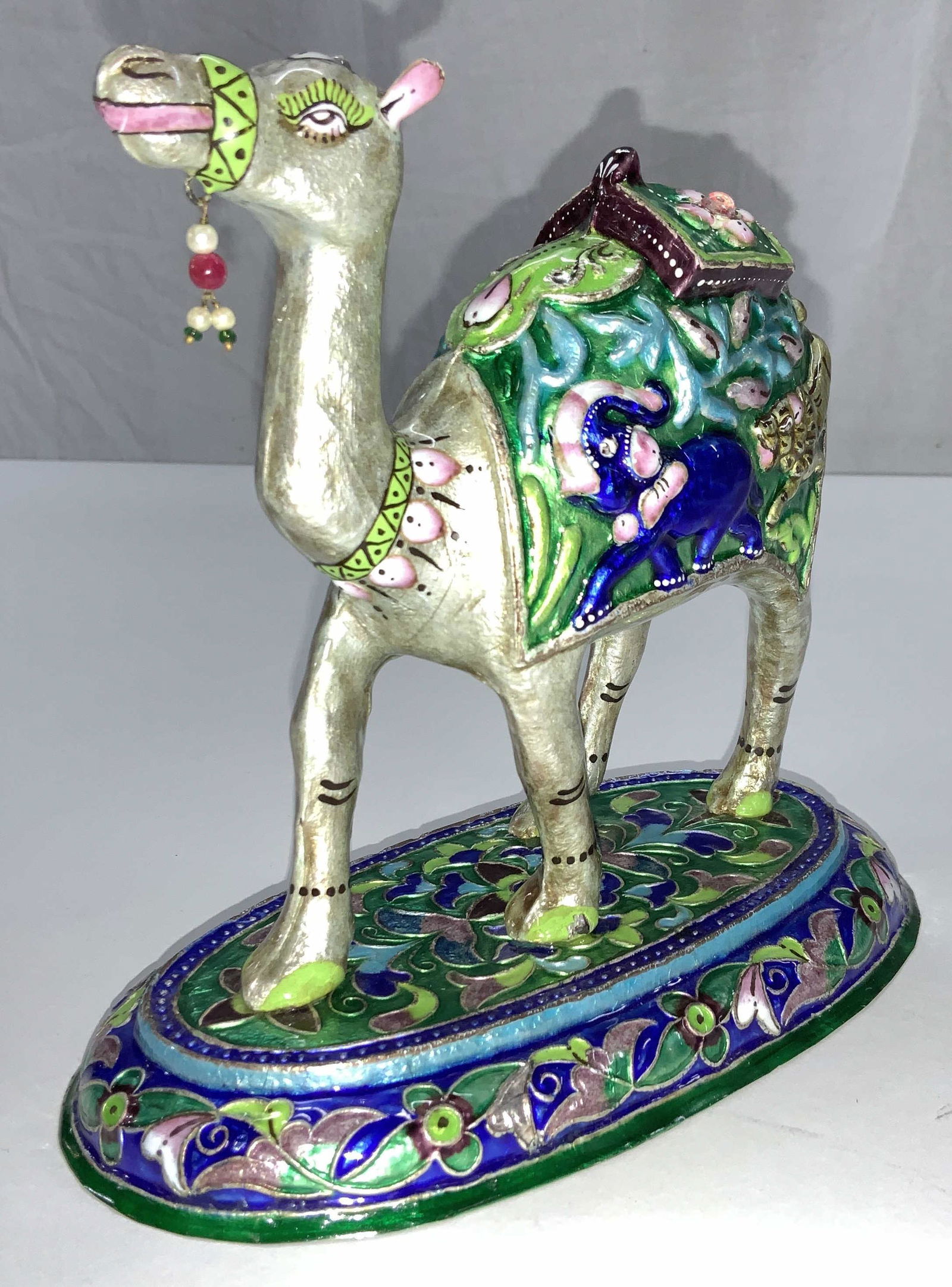 Enamel Camel Figure with Silver Underside (1 of 8)