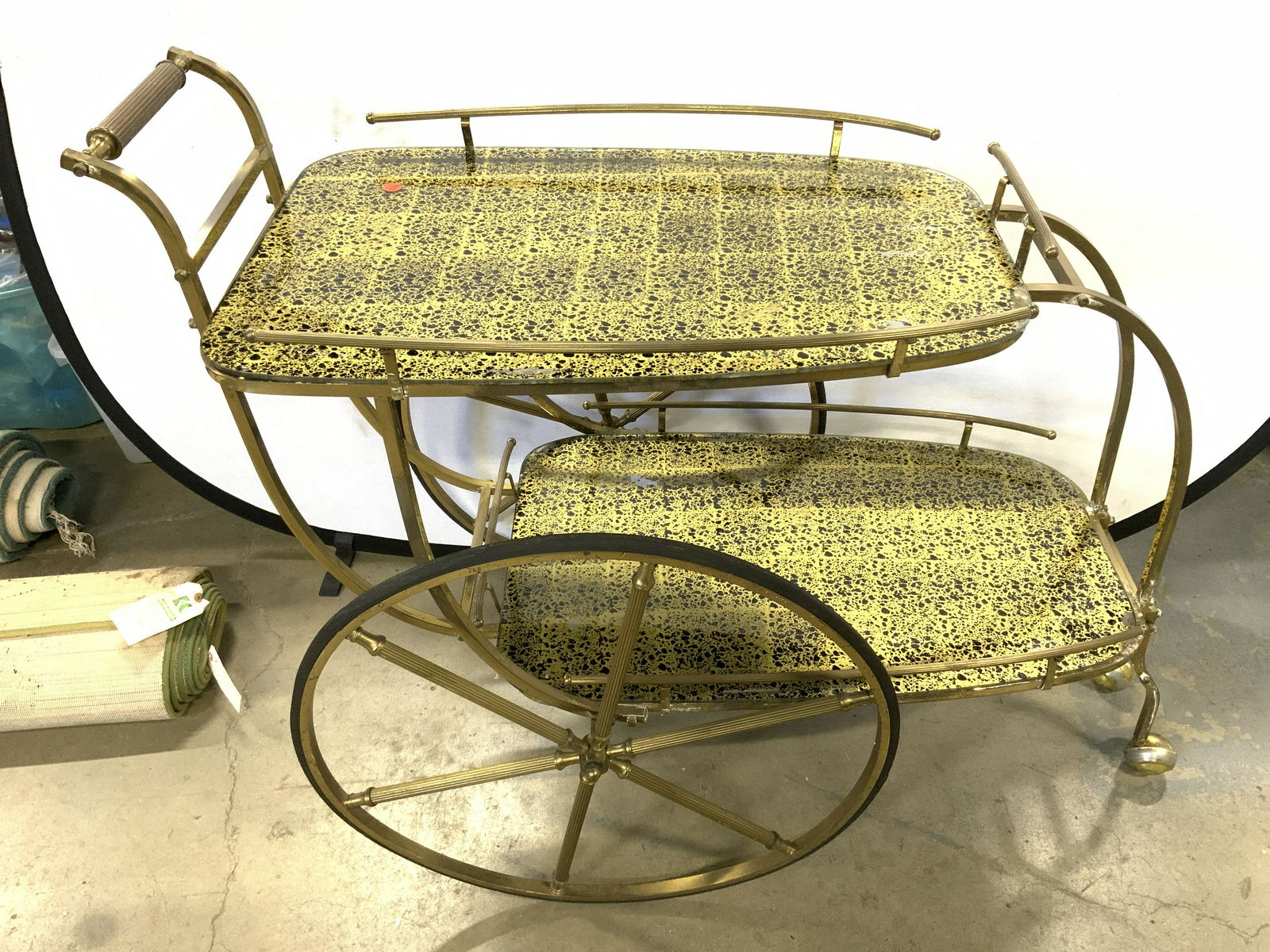 Vintage Bi Level Brass Bar Cart (1 of 10)