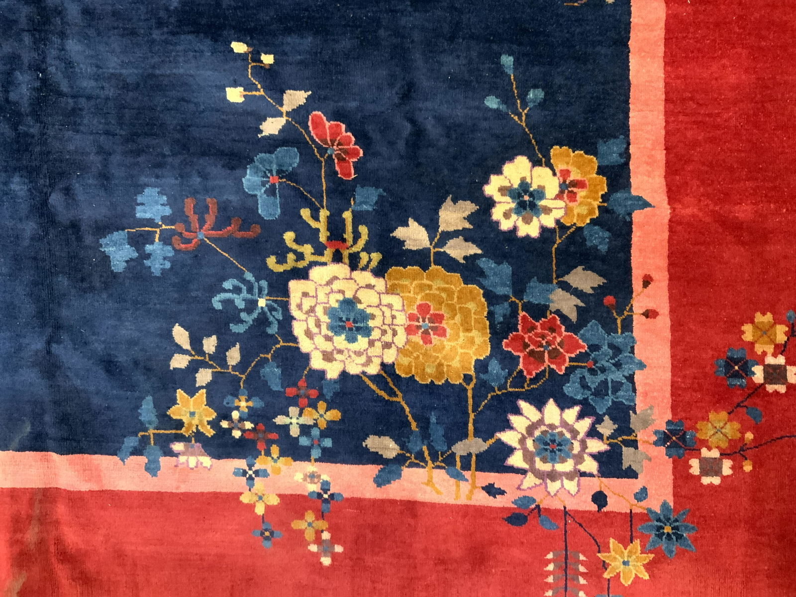 Vintage Handmade Chinese Art Deco Wool Pile Rug (1 of 9)