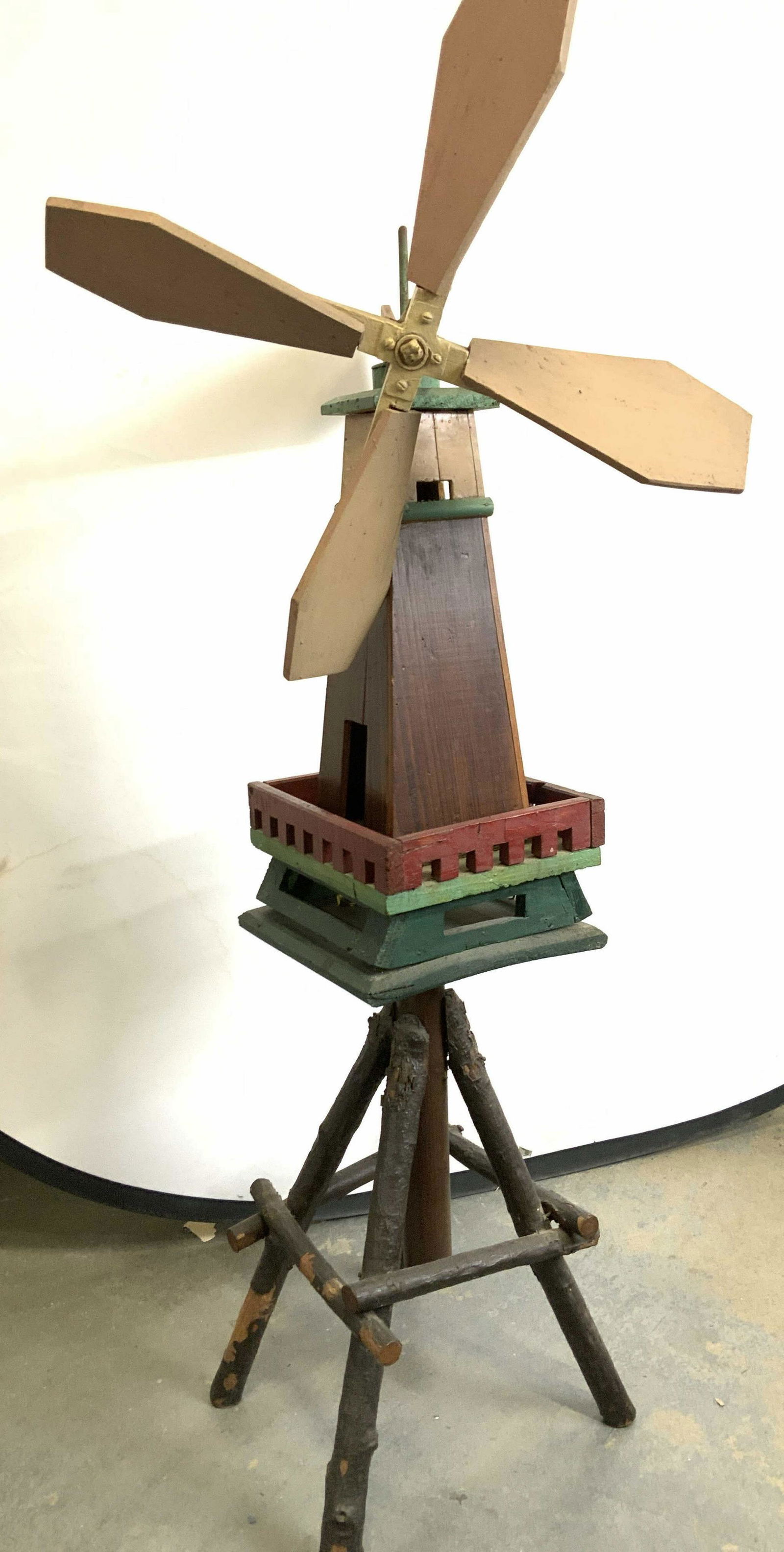 Hand Crafted Windmill Folk Art, 40 in. Ht (1 of 10)