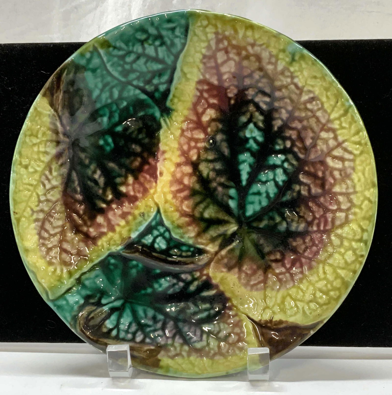Antique Majolica Porcelain Leaf Plate (1 of 6)