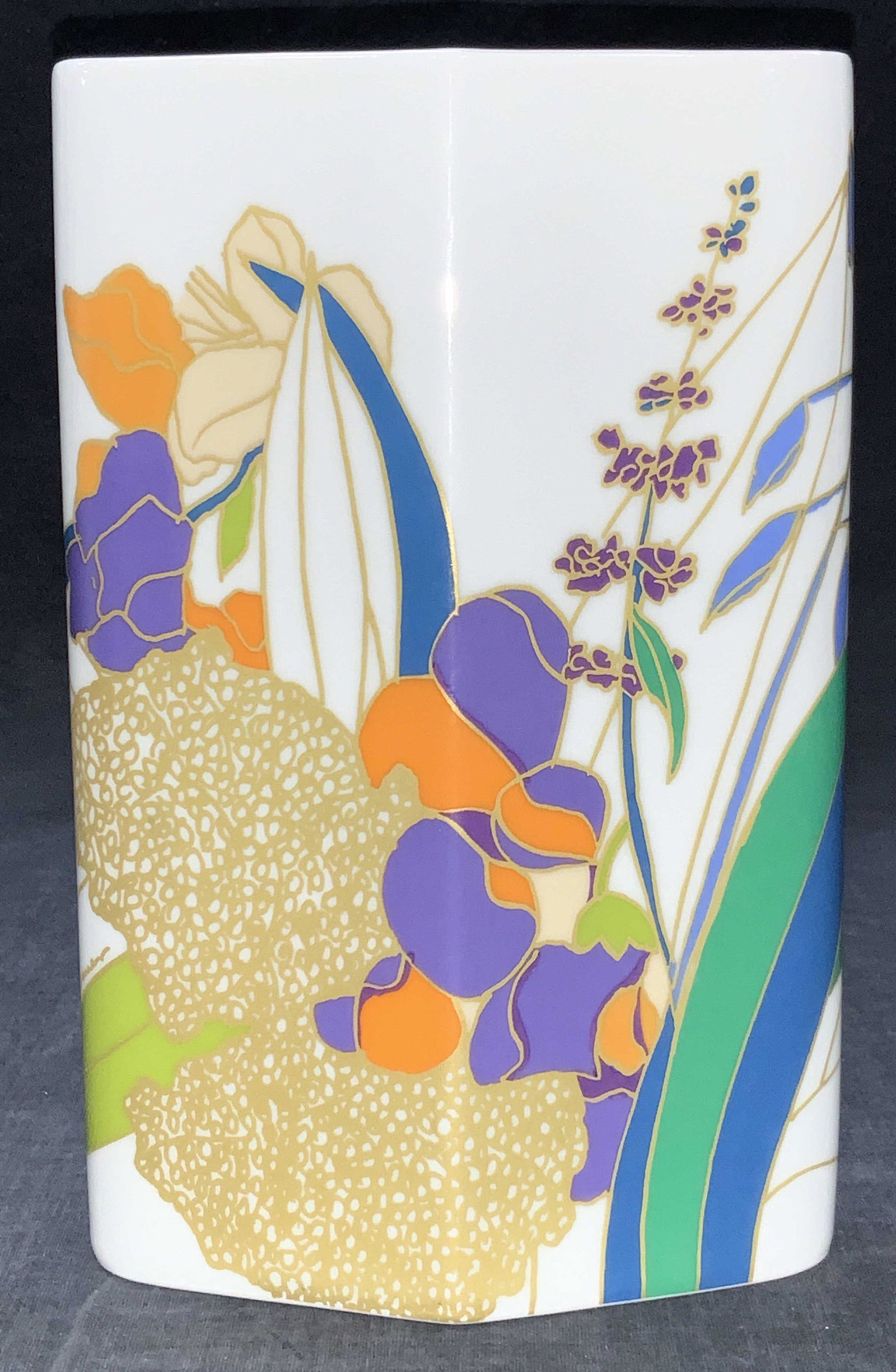 Rosenthal Studio- Line Gilt Porcelain Floral Vase (1 of 11)