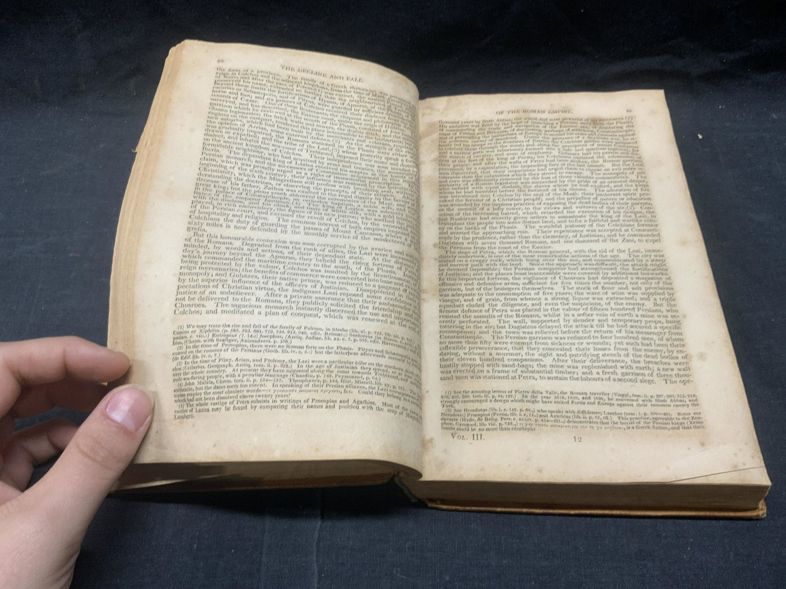 1830 History Of The Roman Empire by Edward Gibbon: Antique book titled The History Of The Decline And Fall Of The Roman Empire by Edward Gibbon Esq. Sixth American, From The Last Corrected Corrected London Edition. Complete in Four Volumes. Vol. III. 