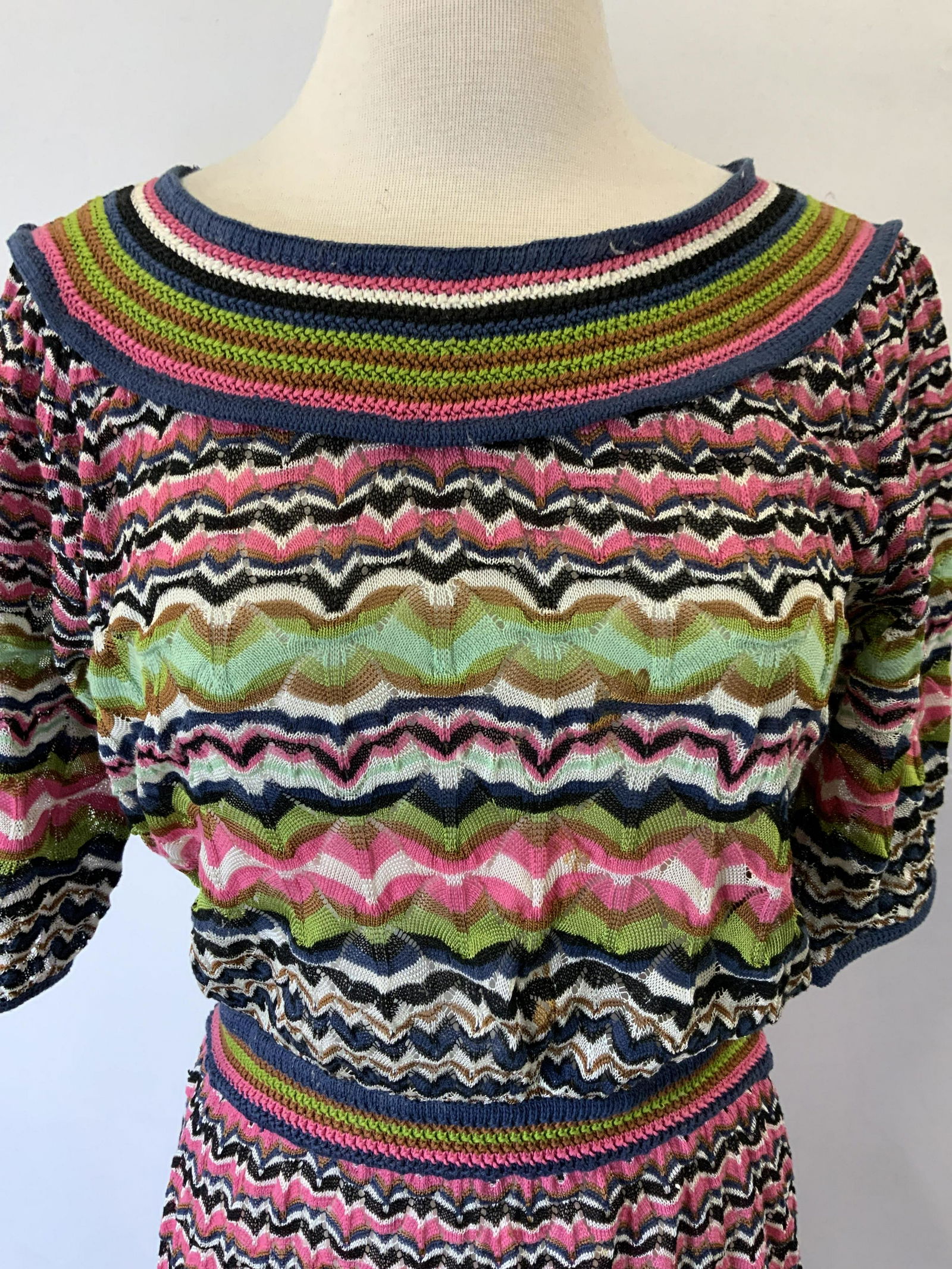 MISSONI Multi Color Zigzag Midi Dress (1 of 4)