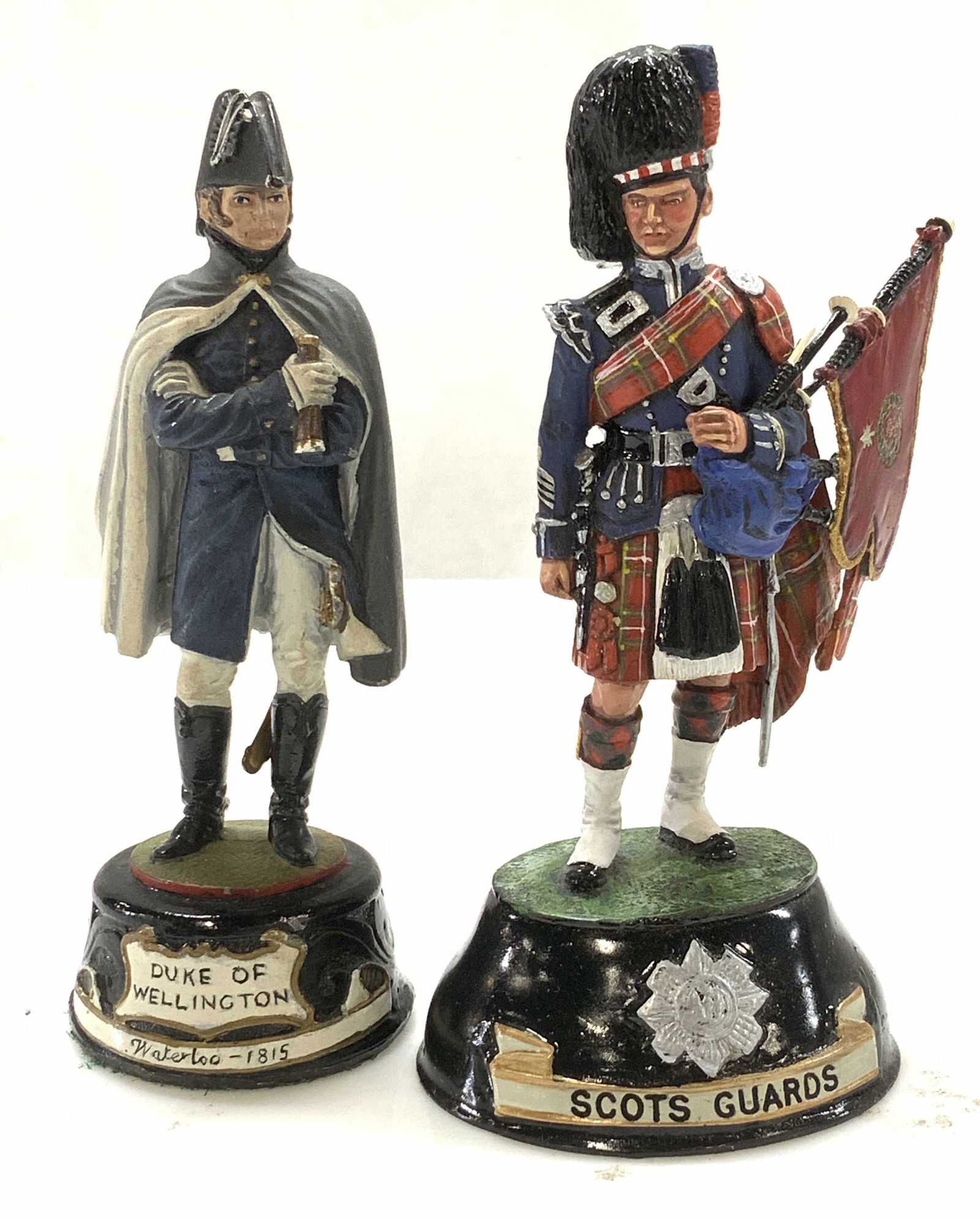 Pair Hand Painted British Metal Military Figurals (1 of 5)