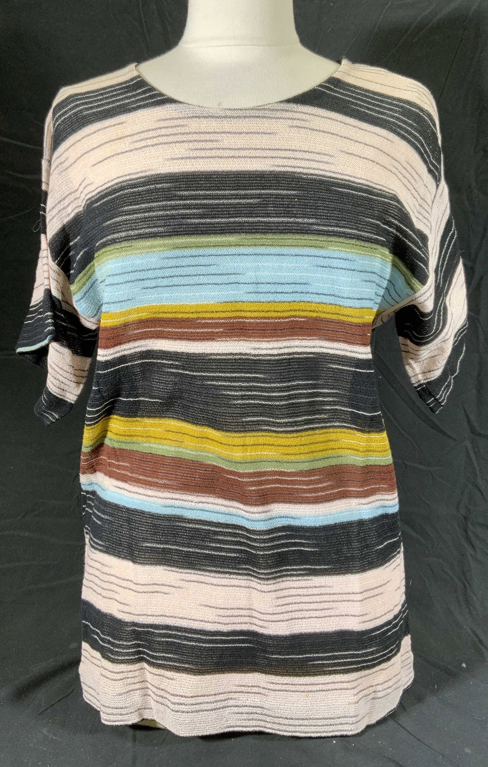 MISSONI Black/Pink Multi Stripe Knit Top (1 of 4)