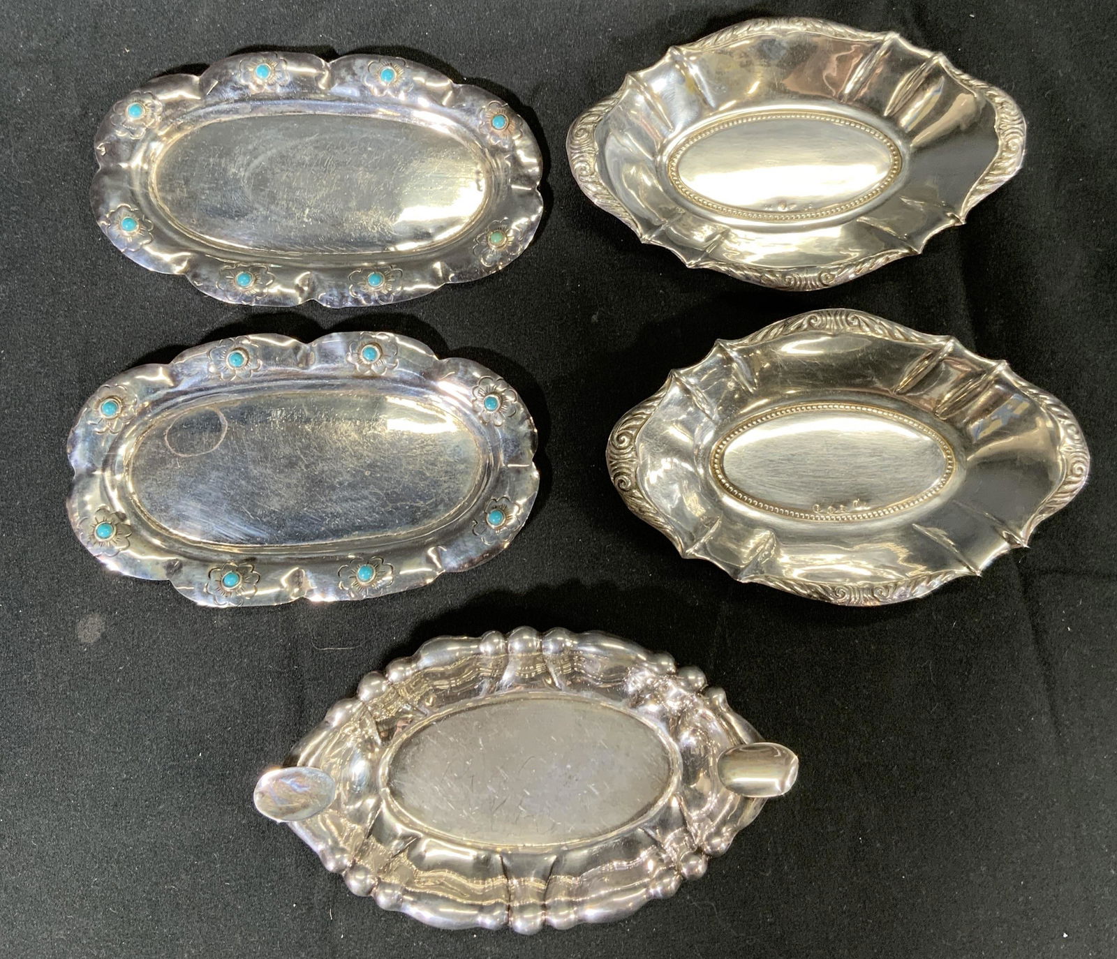 Lot 5 STERLING SILVER Trinket Dishes, Trays (1 of 10)