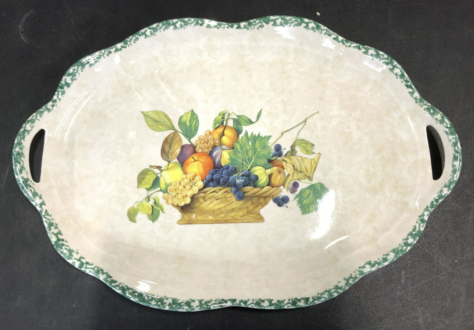 Heavy Ceramic Centerpiece Serving Platter , Italy (1 of 6)