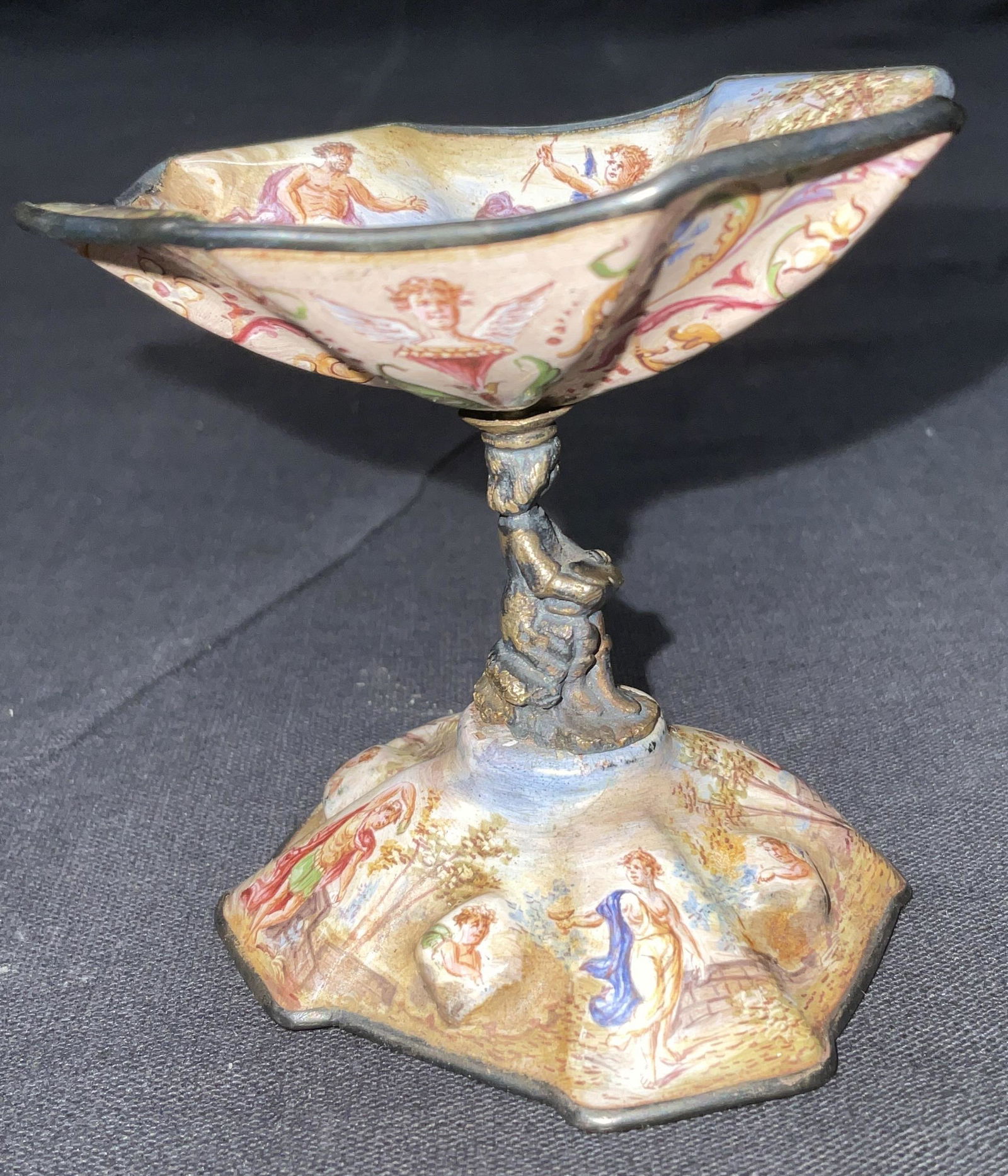 Miniature Painted Enamel Decorative Stand (1 of 4)