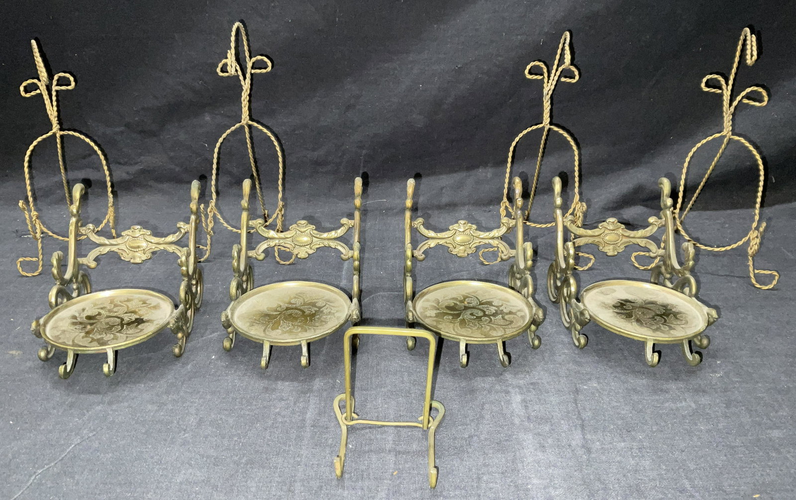 Lot 9 Brass & Metal Porcelain Stands (1 of 6)