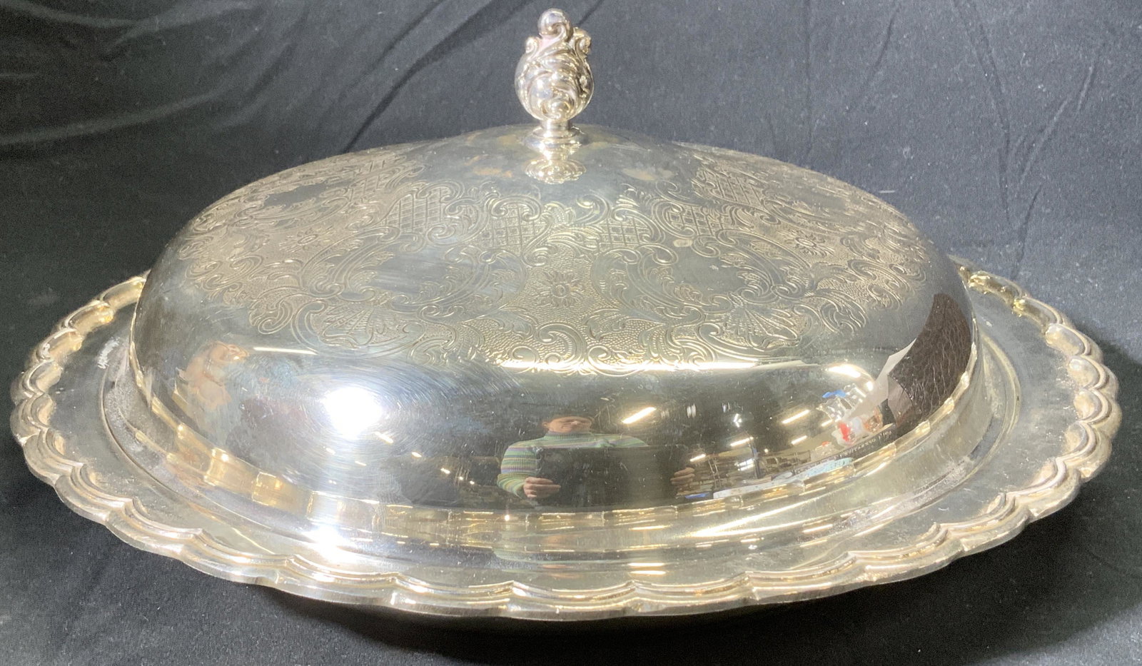 Primrose Silver Pl Over Copper Lidded Serving Dish (1 of 6)