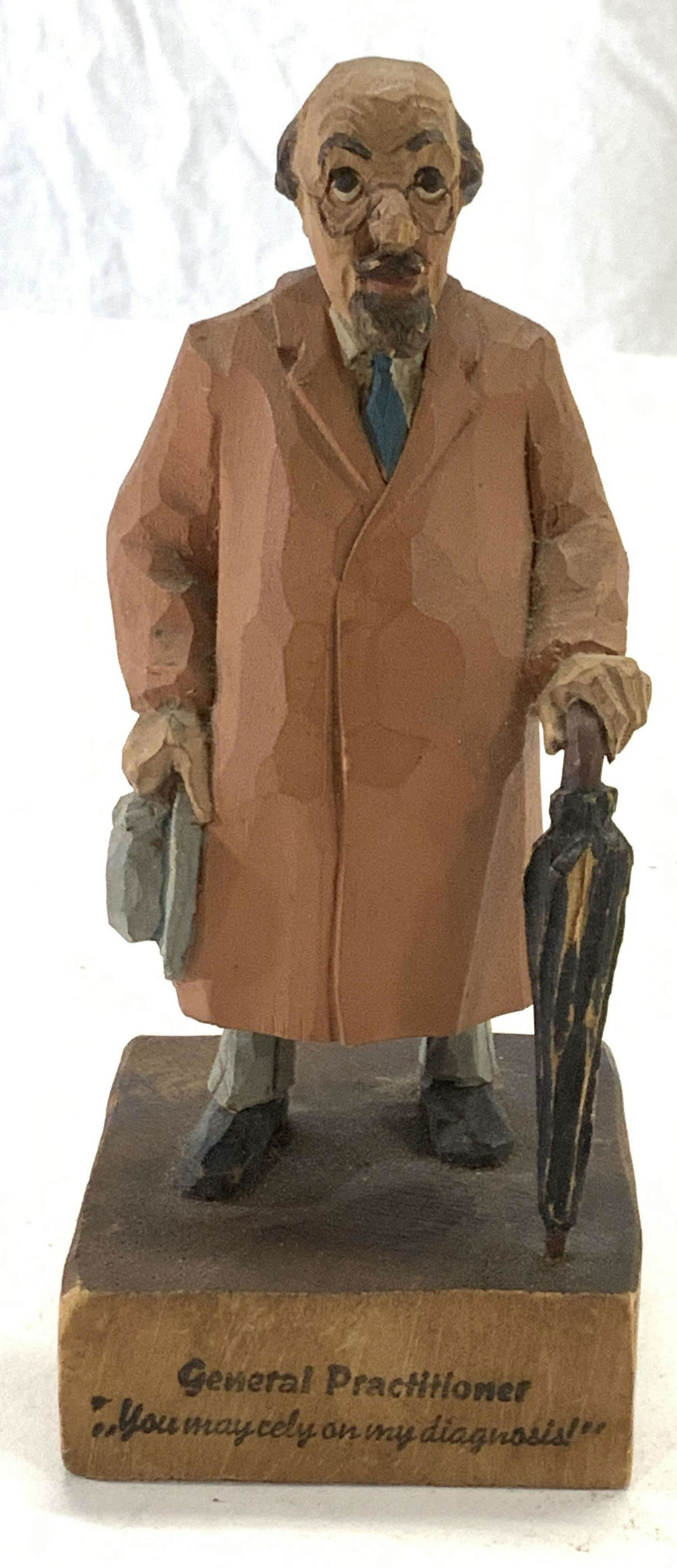 Hand Carved Vtg General Practitioner Figural, Sgn (1 of 6)
