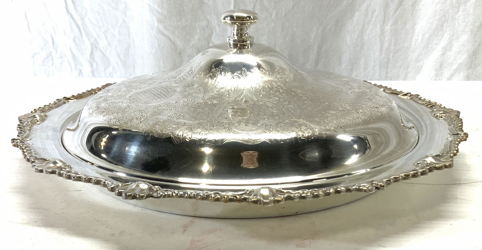 Silver plate serving dish with lid cheap