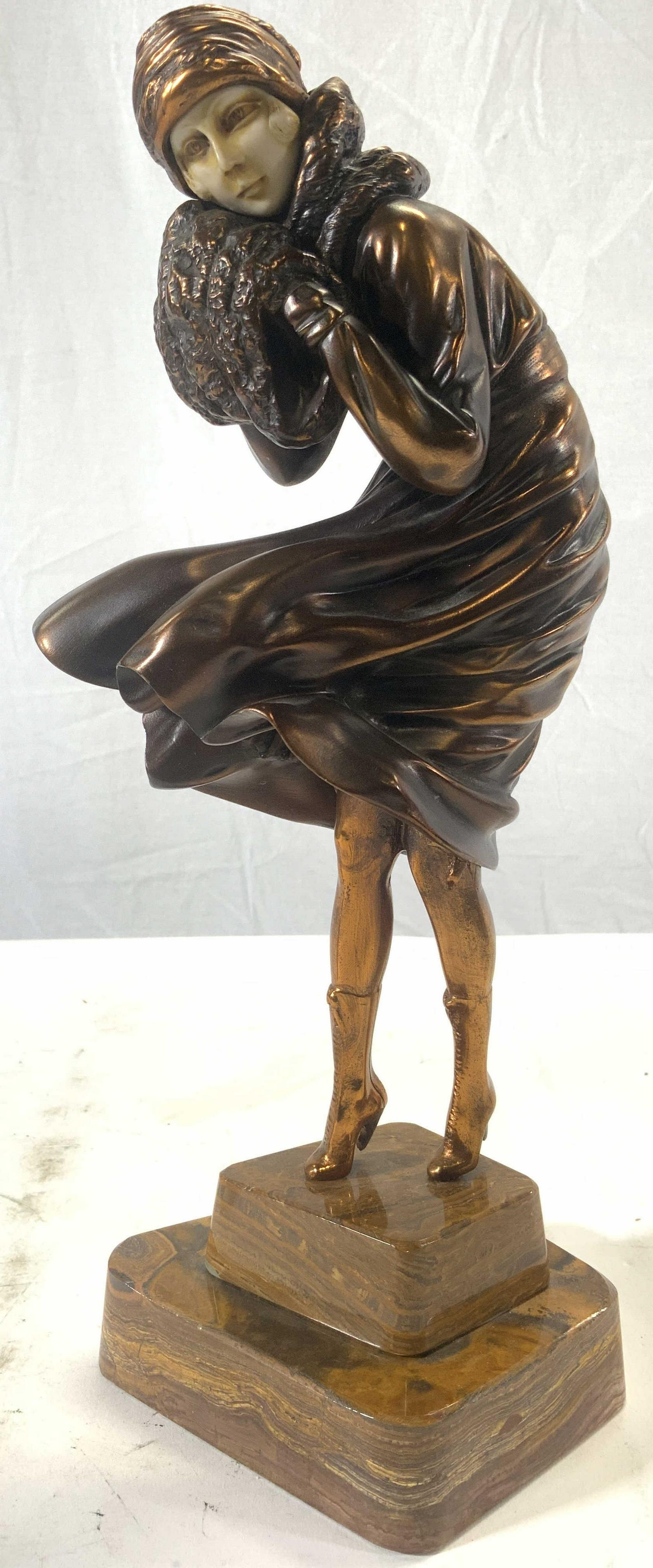 DEMETRE CHIPARUS WINDSWEPT LADY Sculpture Reproduc (1 of 7)