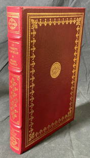 Ltd Ed WILLIAM BRADFORD Of Plymouth Plantation: Limited edition hardbound in leather copy of Of Plymouth Plantation by William Bradford. Published by The Franklin Library, 1983. edited and introduced by a Samuel Eliot Morison. Calligraphy by Jeanne