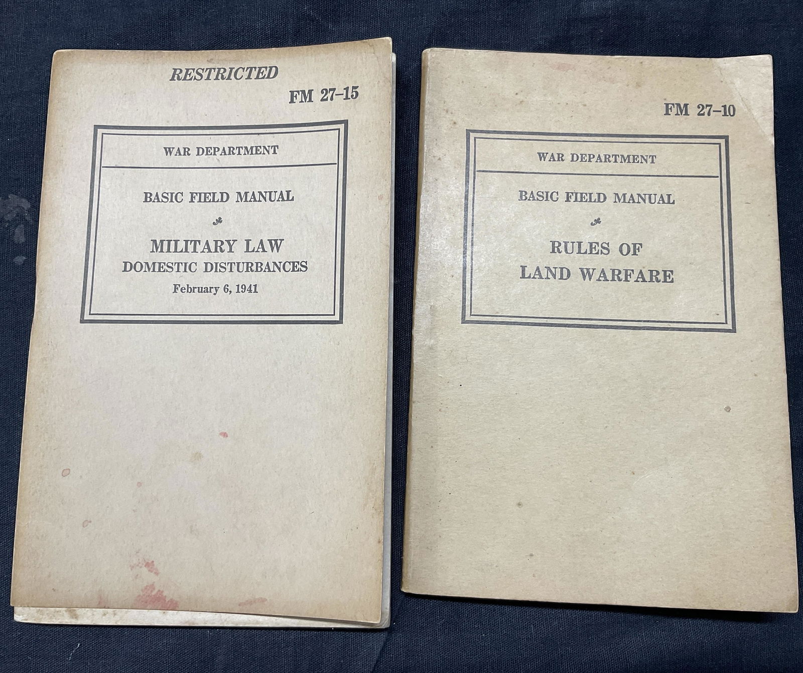 Military War Department Manuals, 1940-41 (1 of 4)