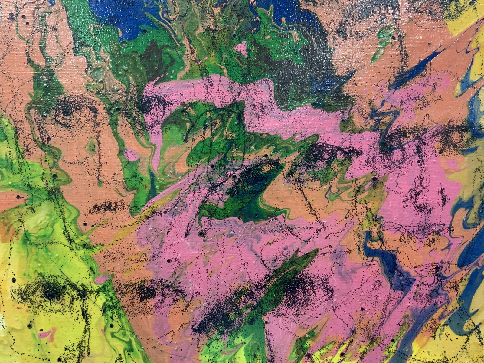 J.Farnum Signed Acrylic Pour Painting On Canvas (1 of 10)