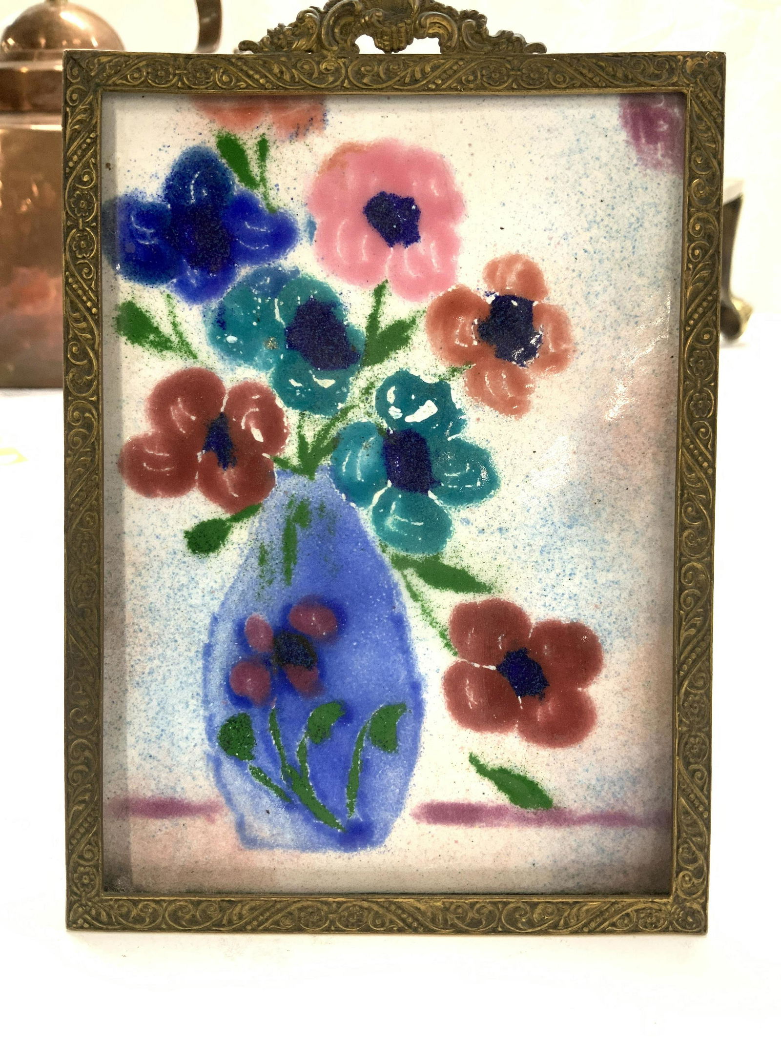 Brass Framed Paint on Metal Still Life (1 of 5)