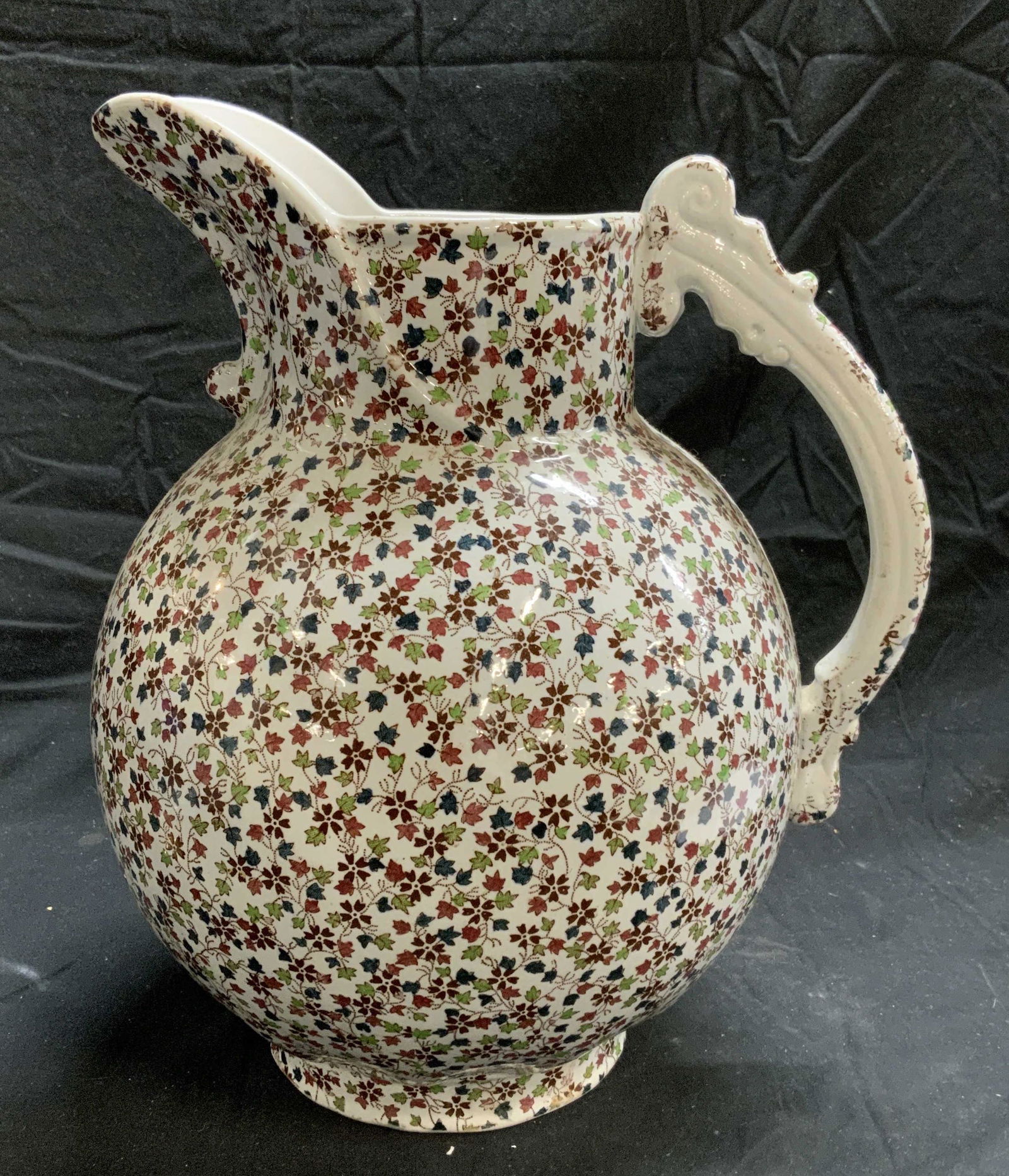 Vintage Floral Ceramic Pottery Pitcher (1 of 7)