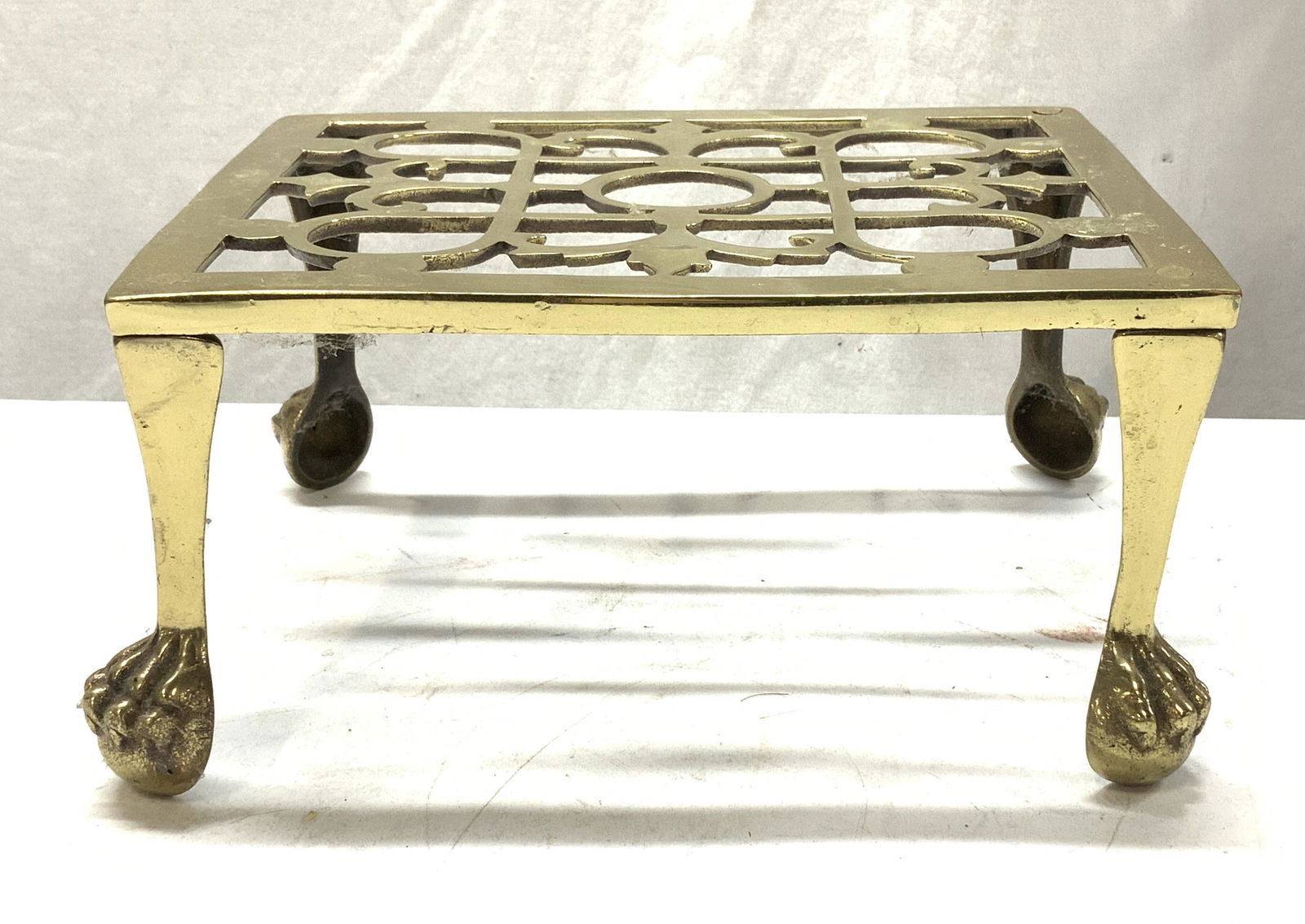 Brass Claw Foot Footman Fire Stool (1 of 7)