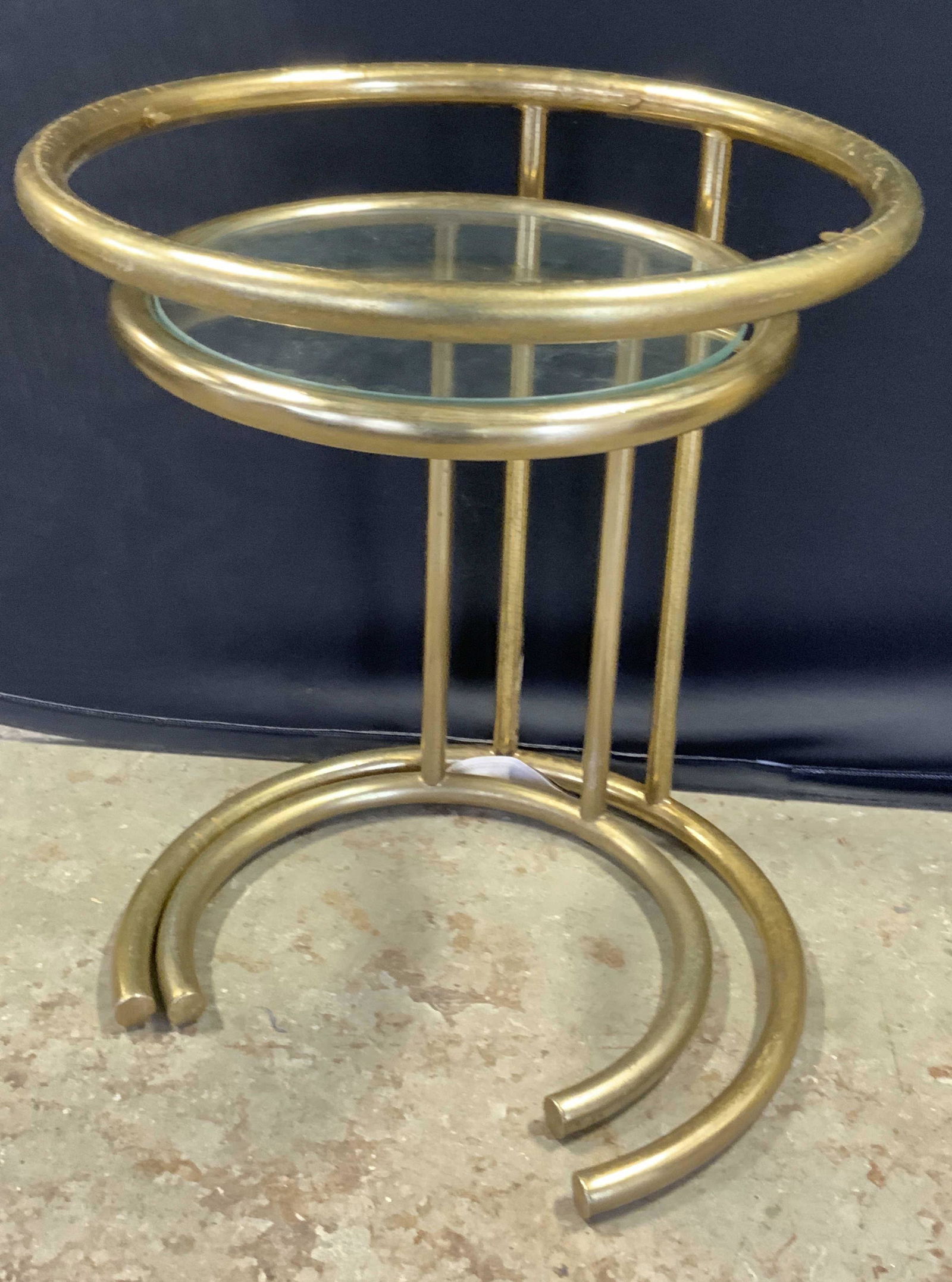 Pr EILEEN GRAY Style MCM Tube Brass Nesting Tables (1 of 9)