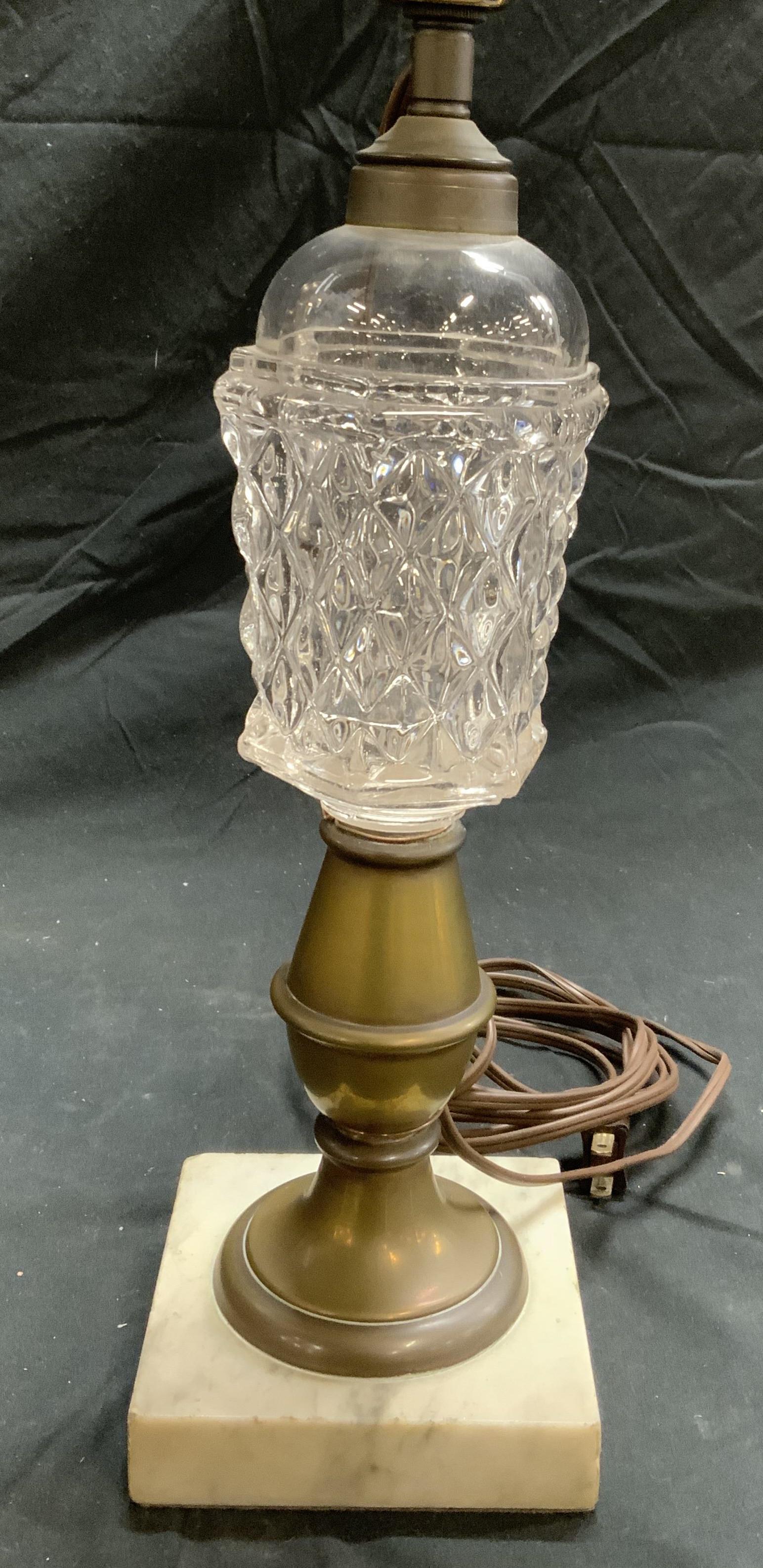 Vintage Glass Table Lamp With Stone Base (1 of 6)