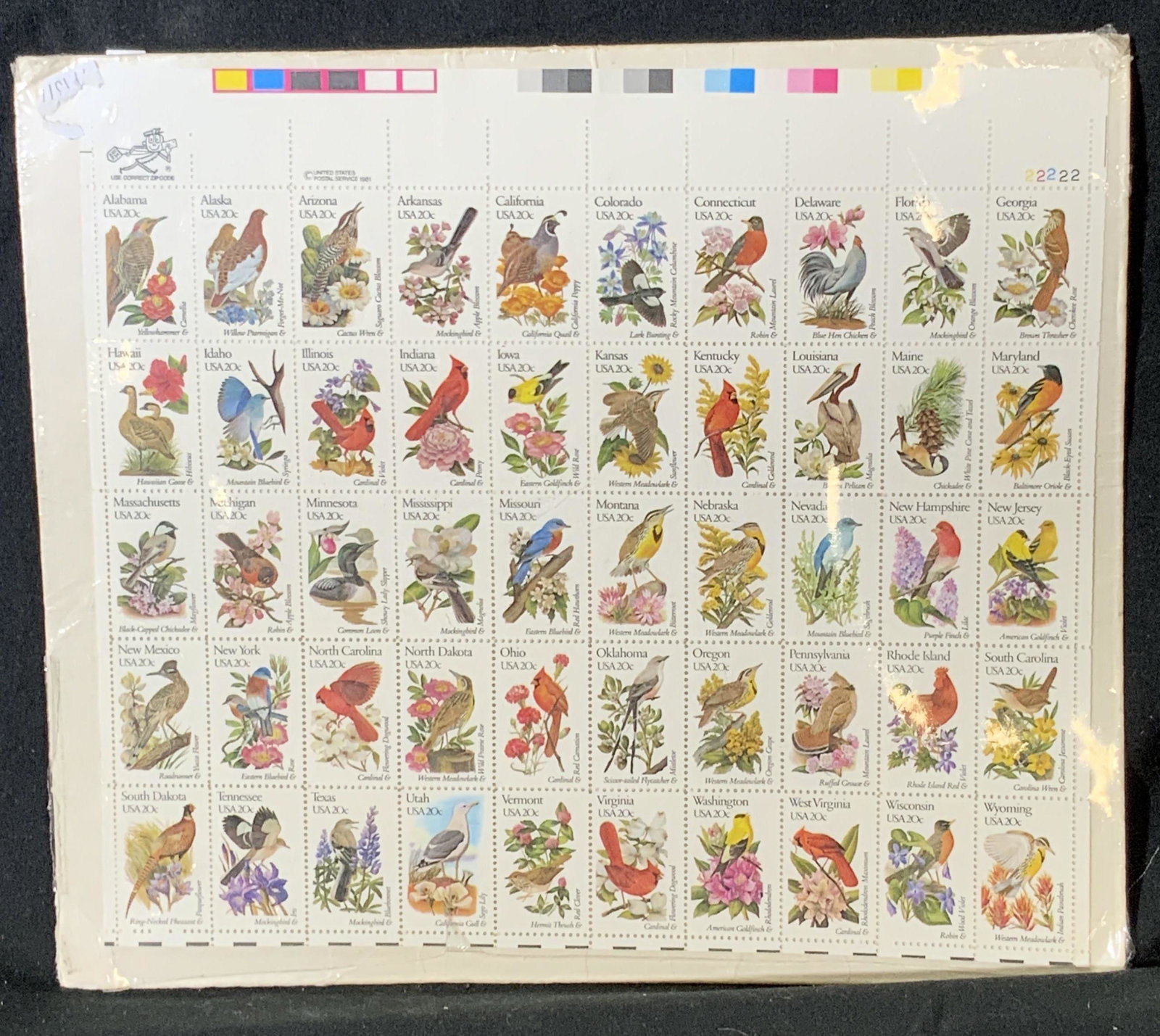 Lot Packaged State Bird & Flowers Stamps (1 of 5)