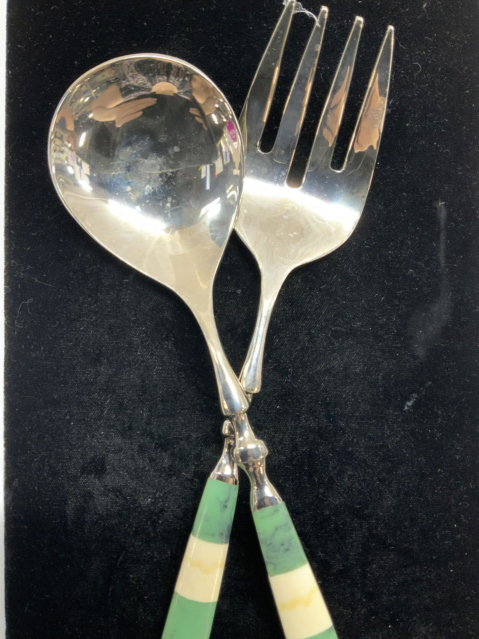 SET2 Silver Plated Fork & Spoon Salad Serverware (1 of 6)