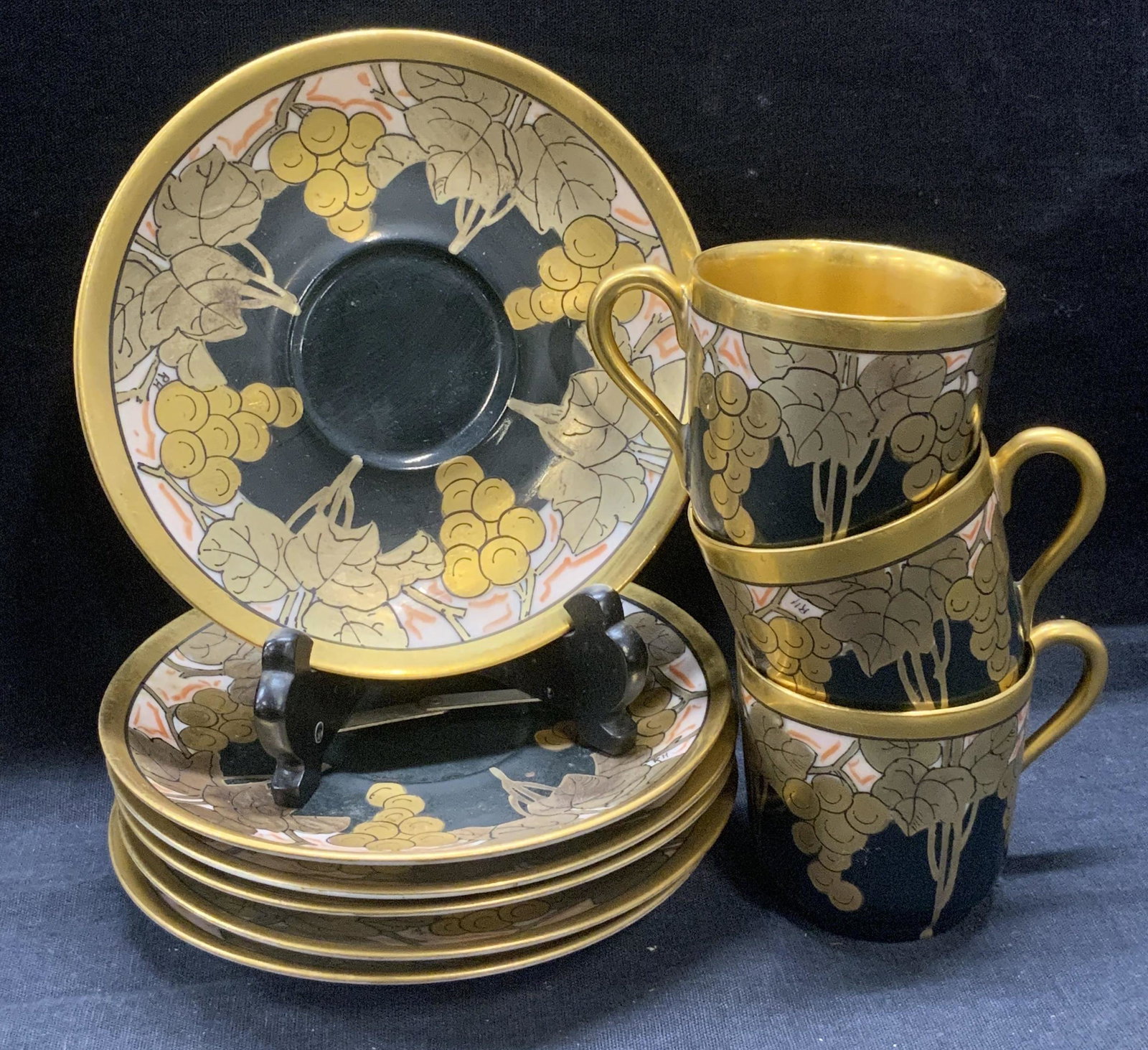 Set6 LIMOGES Pickard Hand Painted Demitasse France (1 of 6)