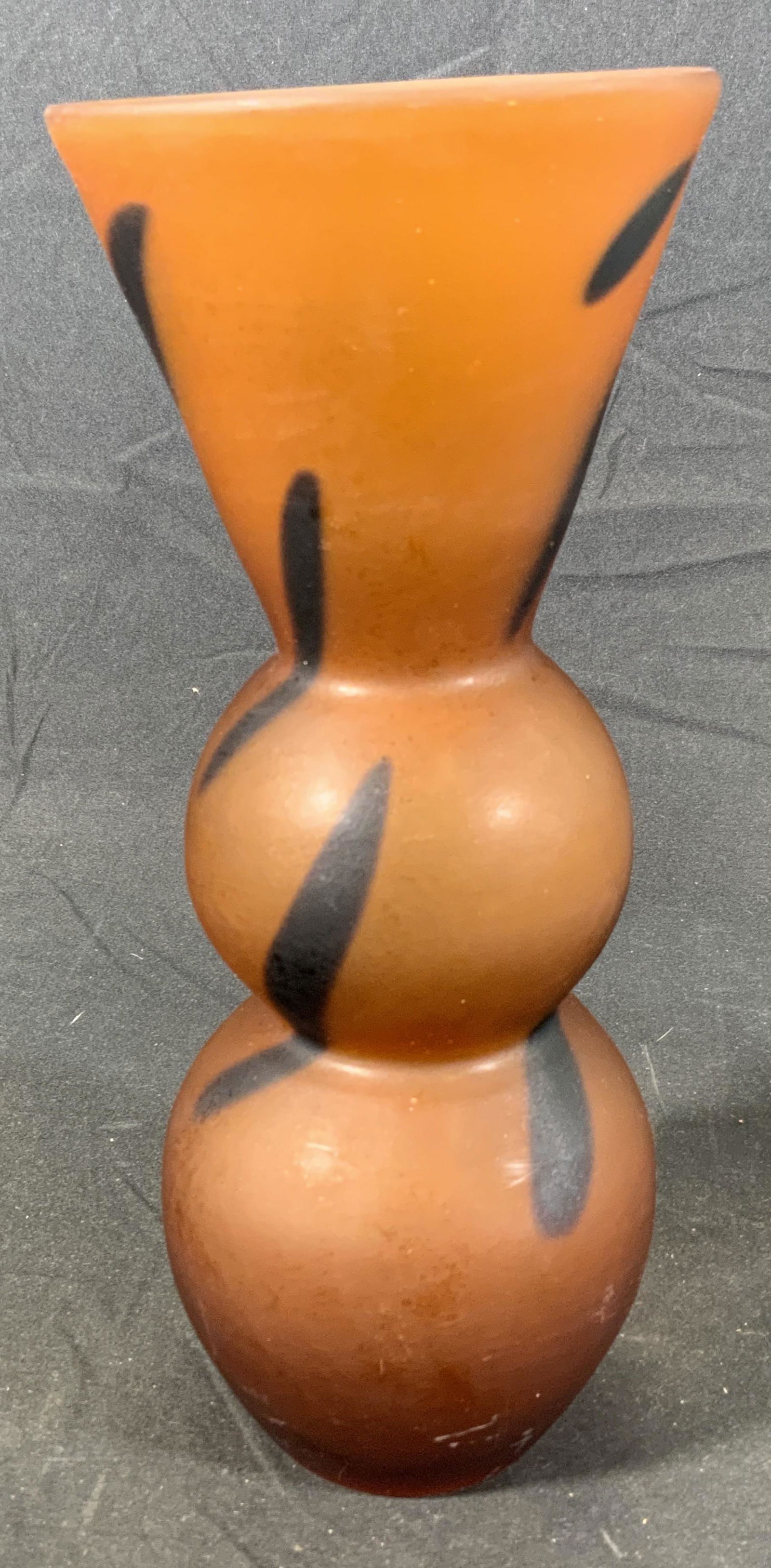 Vintage Amber Glass Table Vase (1 of 4)