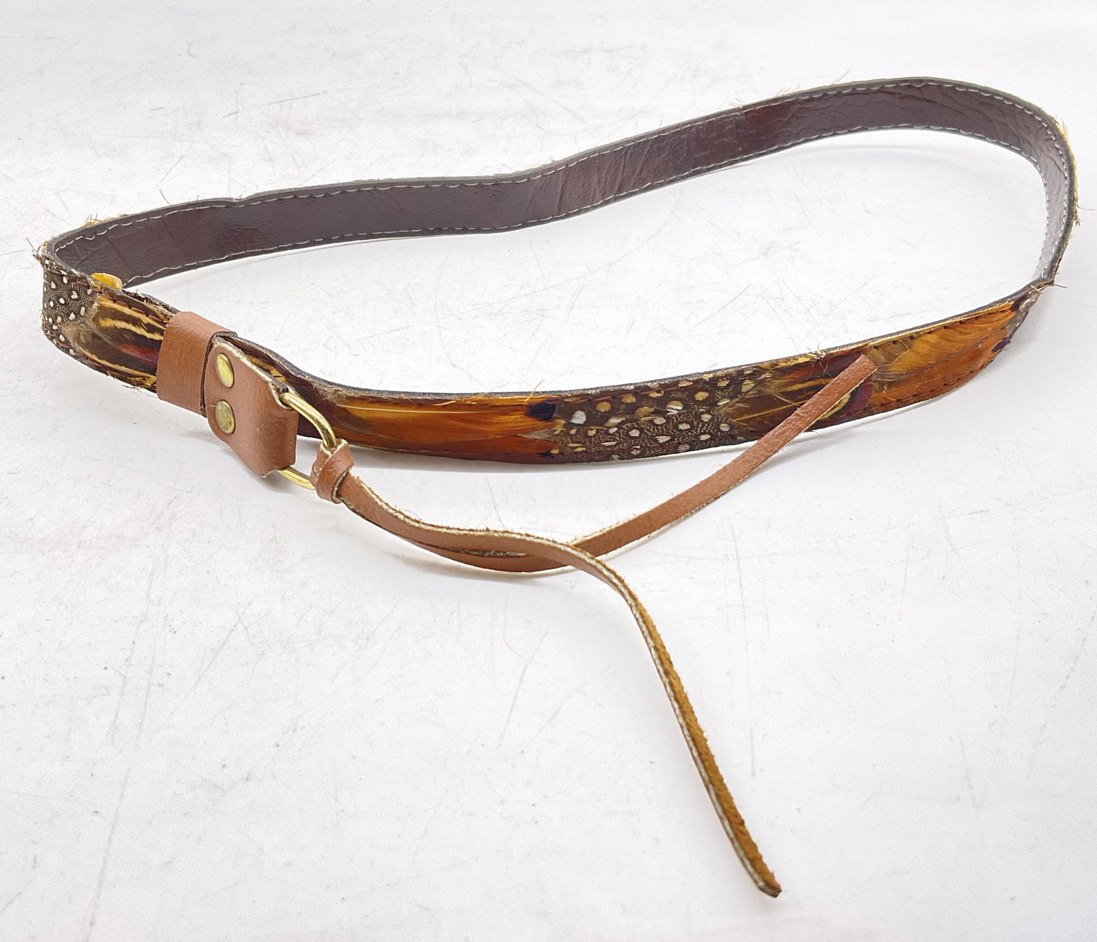 Leather Hat Strap W Pheasant Feathers (1 of 5)