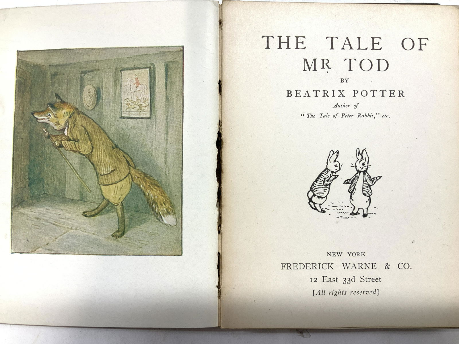 Antique TALE OF MR TOD, Beatrix Potter, Book (1 of 5)