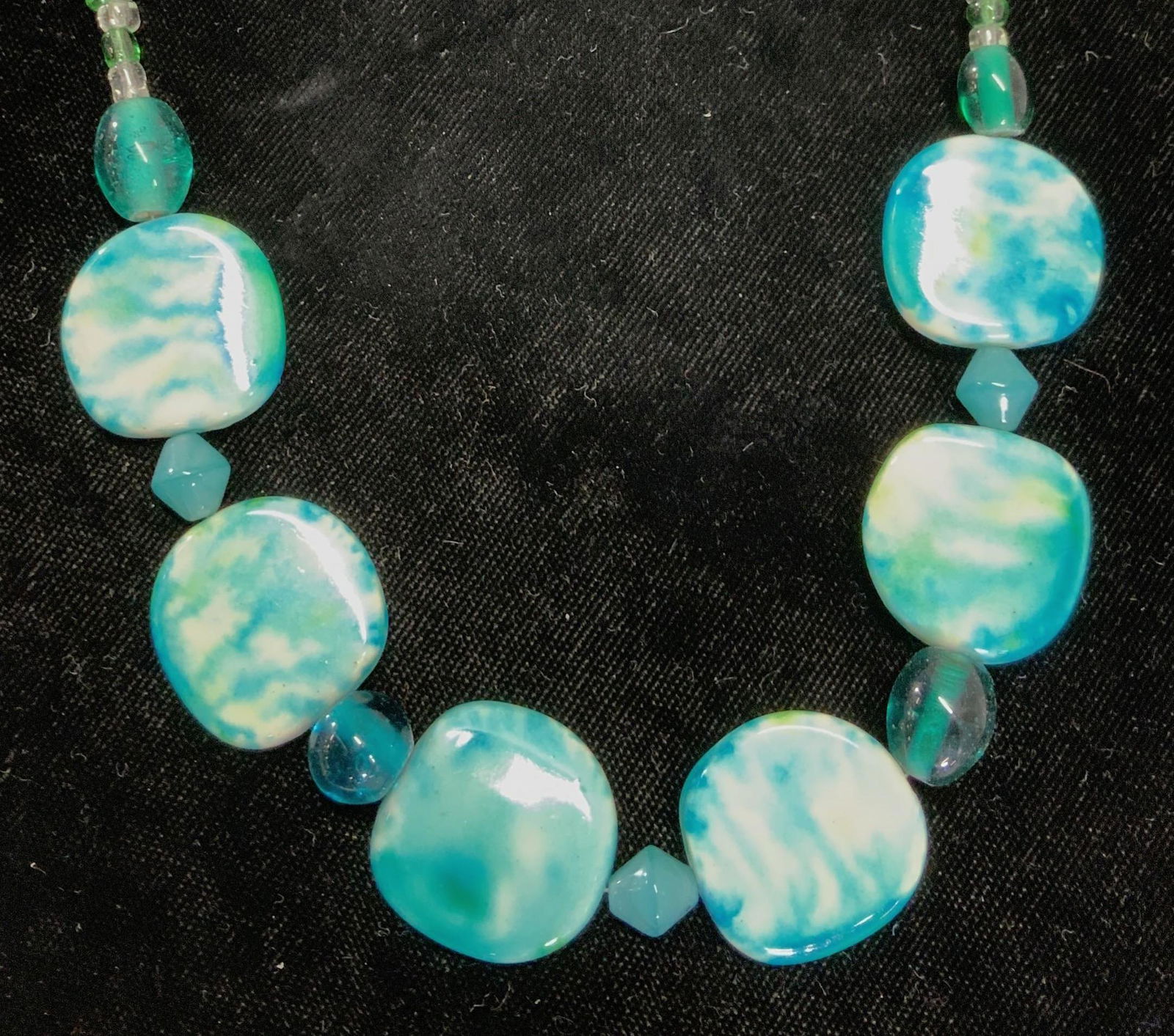 Tie Dye Style Hand Beaded Necklace (1 of 6)