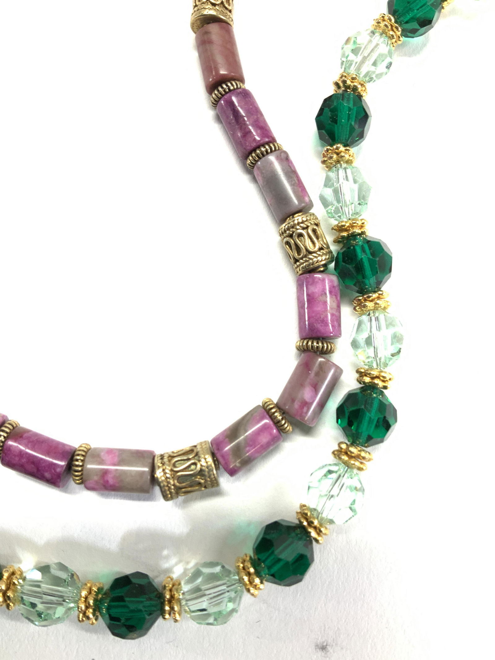 Lot 2 Natural Stone & AB Bead Bracelets (1 of 5)