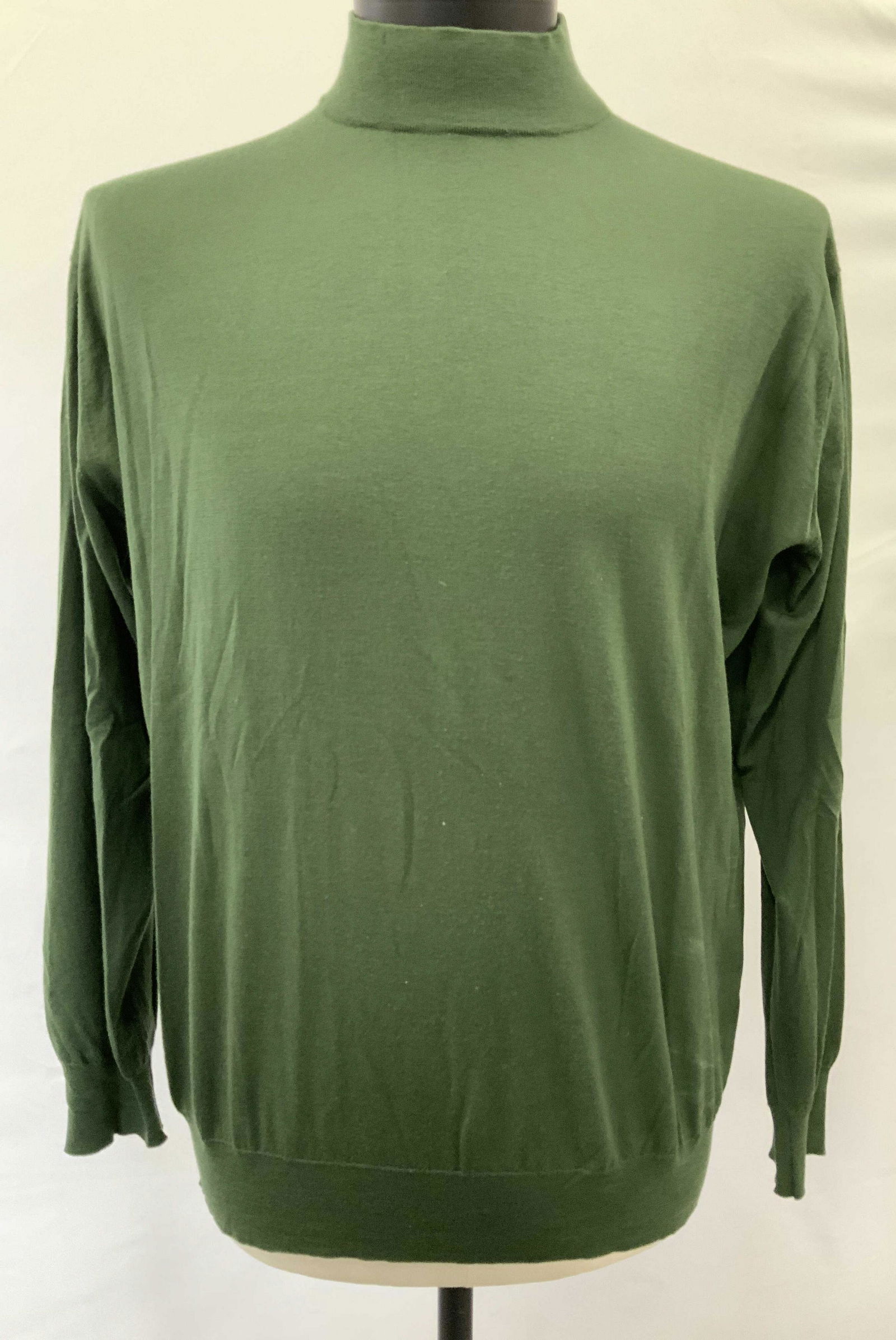 Hunter Green Mock Neck Long Sleeve wool Shirt (1 of 5)