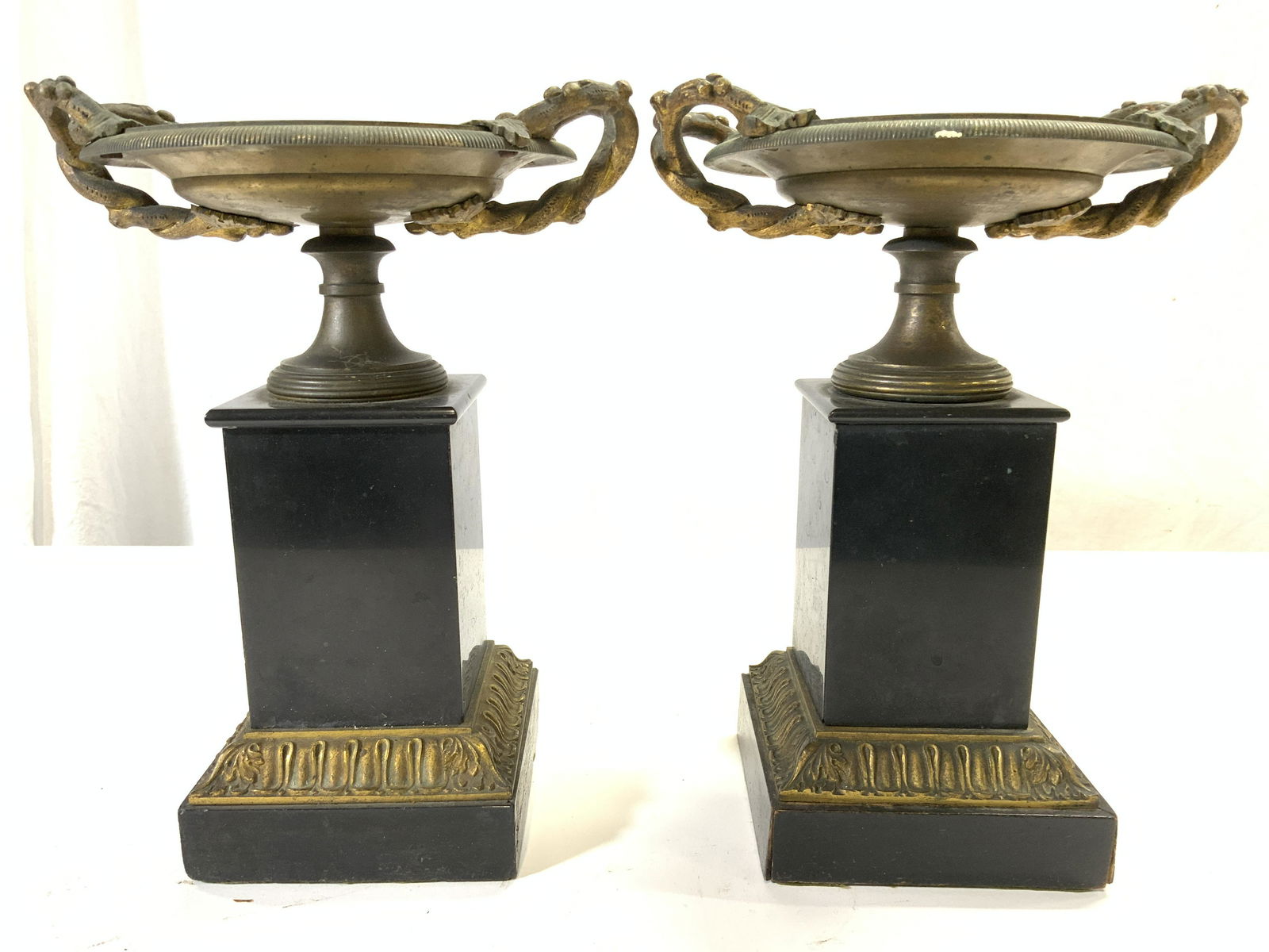19th Century Bronze & Marble Tazzas (1 of 8)