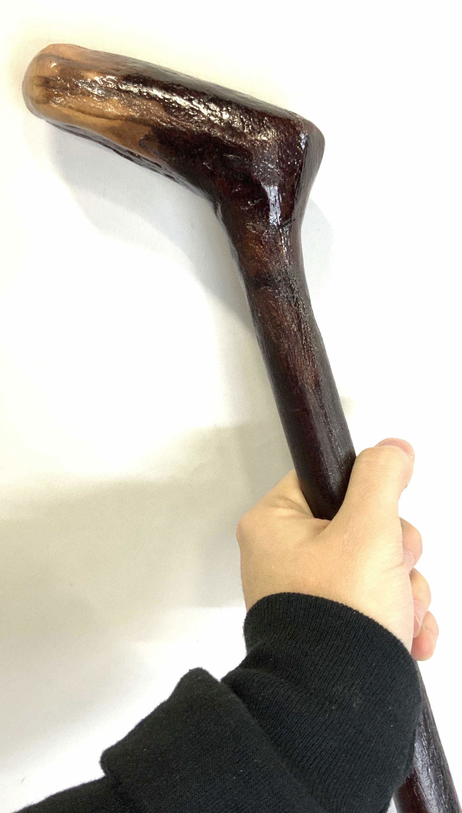 Vintage Polished Wooden Walking Cane W Rubber Base (1 of 7)