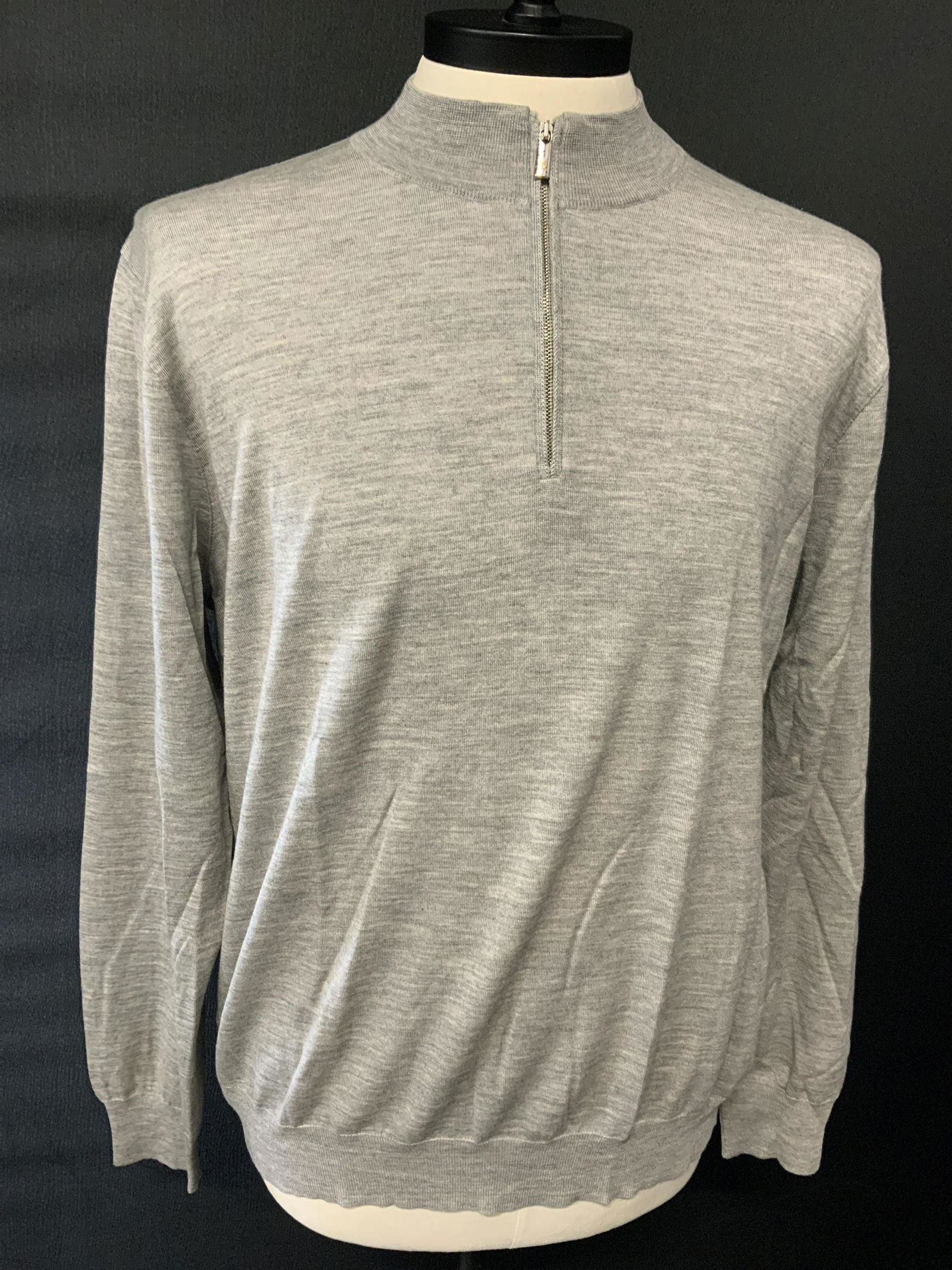 DALMINE Grey Quarter Zip Pullover Sweater (1 of 6)