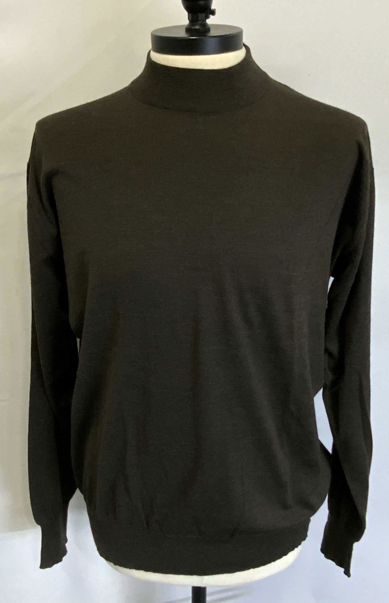 DAVIDE CENCI Brown Mock Neck Wool Sweater (1 of 5)