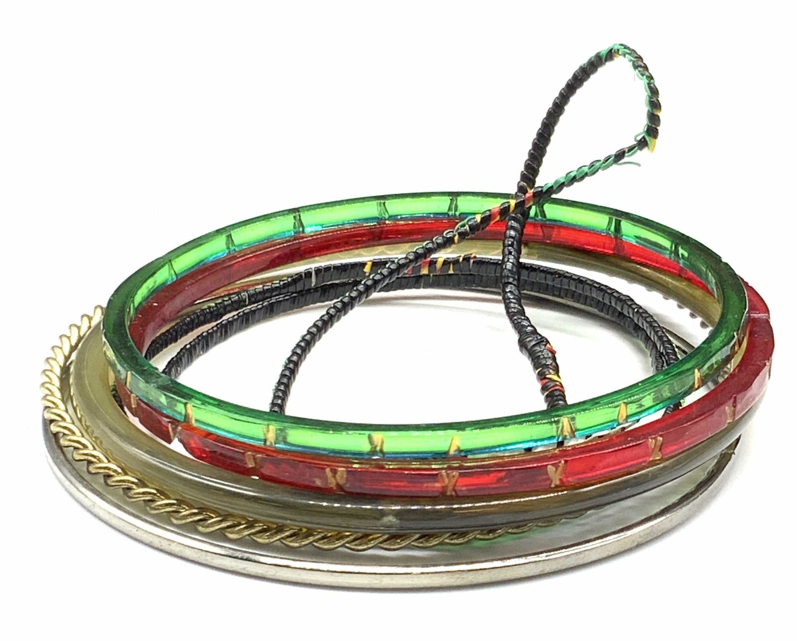 Lot 8 Fashion Bangle Bracelets, Metal & More (1 of 8)