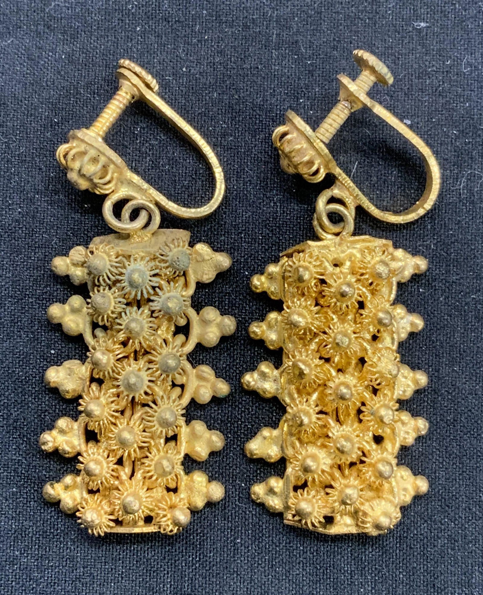 Vintage Gold Tone Dangle Earrings, Jewelry (1 of 6)