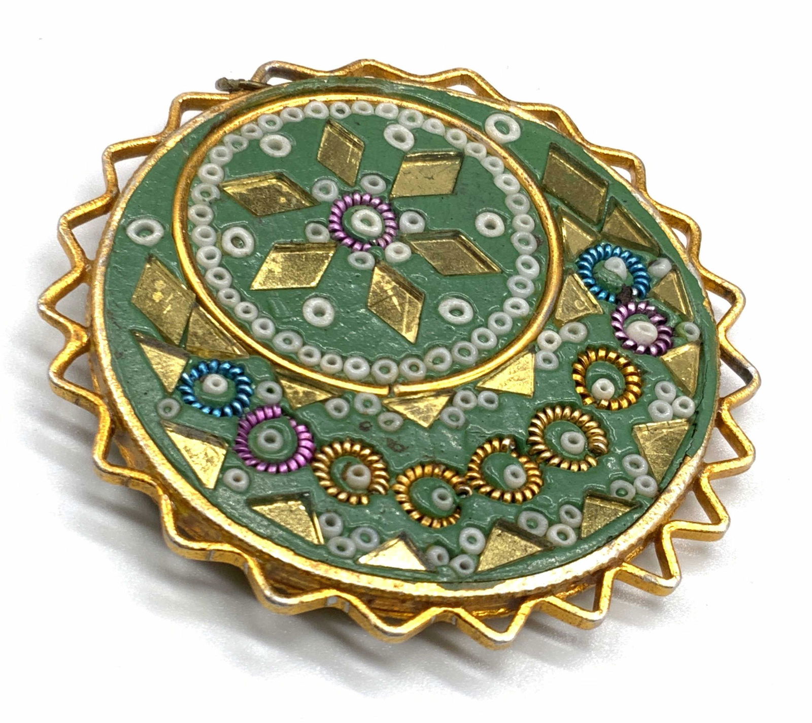 Handcrafted Mixed Media Jewelry Pendant, India (1 of 10)