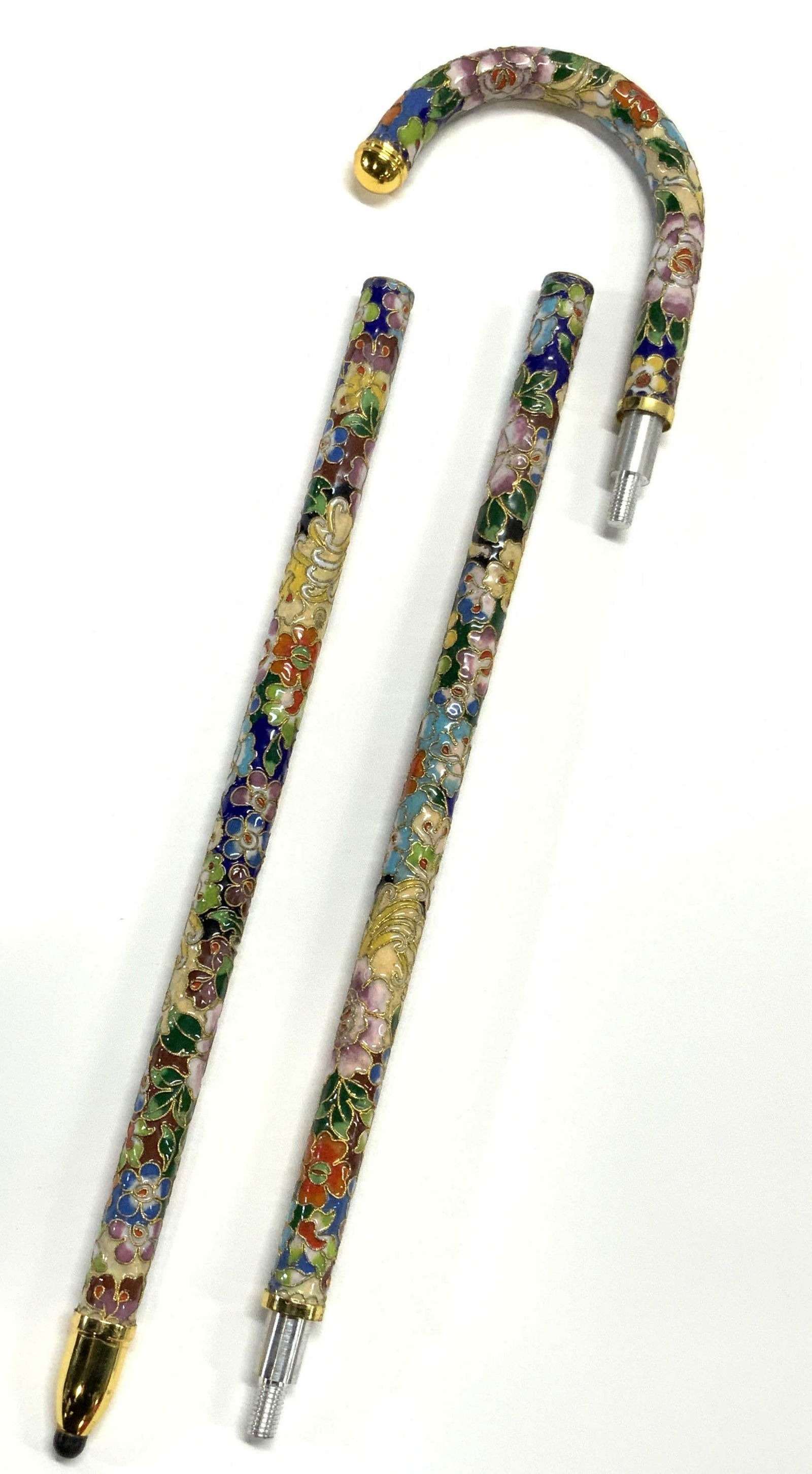 Vintage Cloisonne Walking Cane (1 of 8)