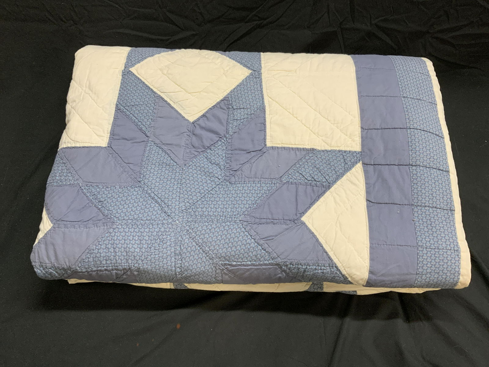 Vintage Handmade Patchwork King Size Quilt (1 of 6)