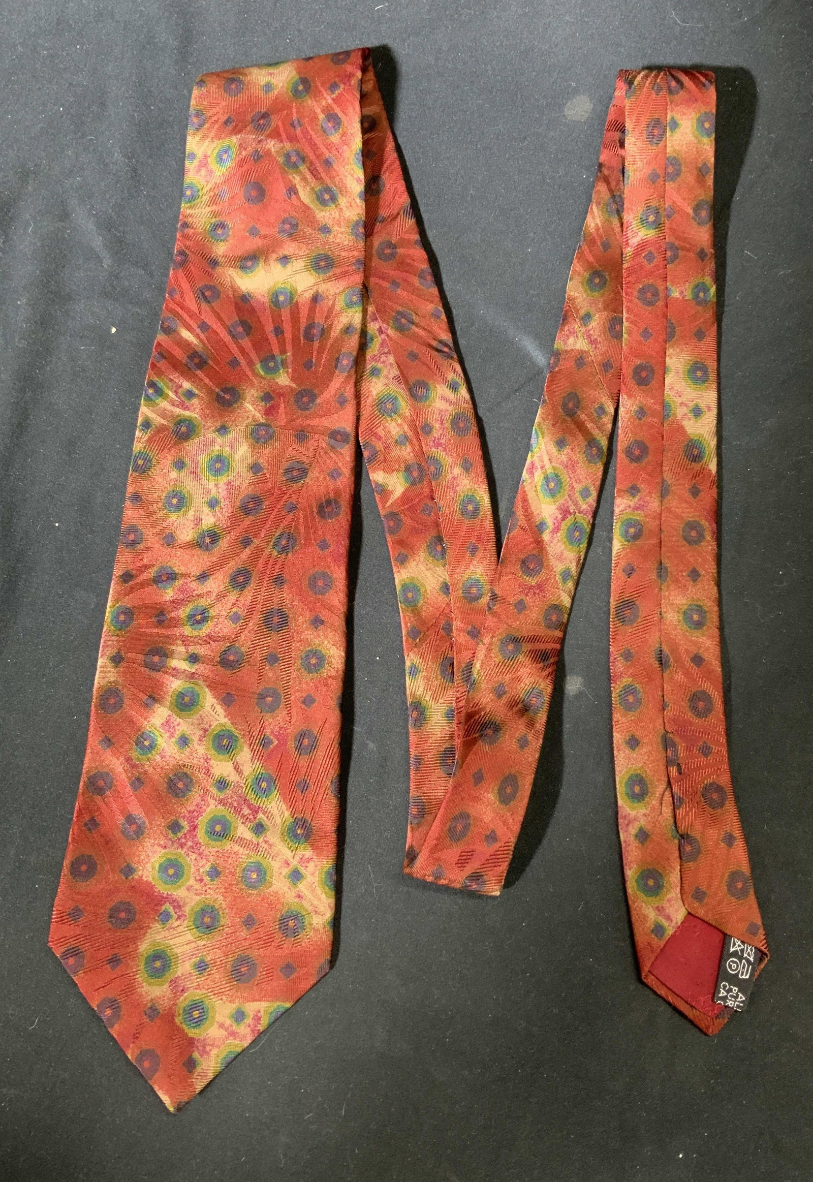 RUSSELLS Red Multi Patterned Silk Tie (1 of 5)