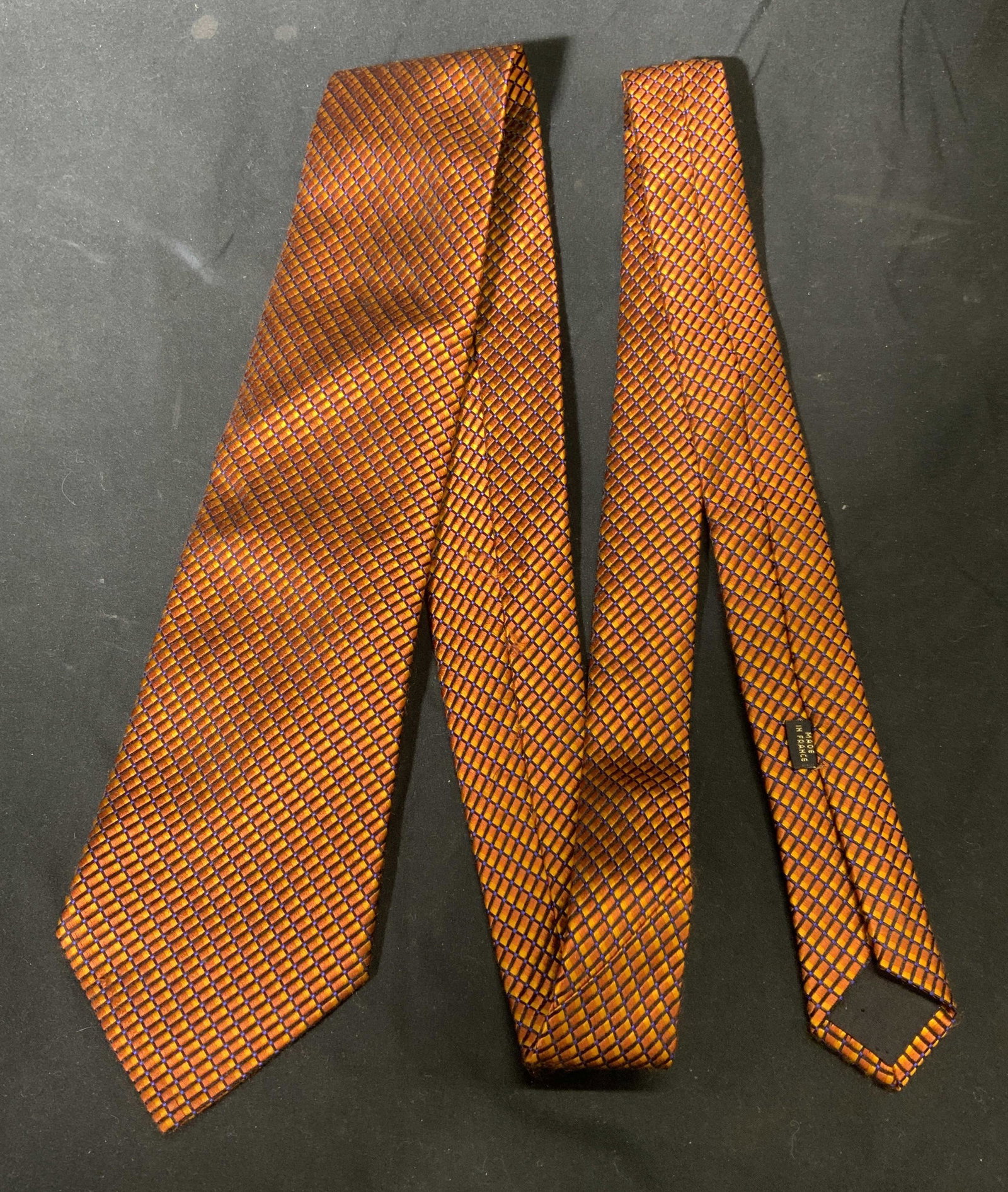CHARVET Orange Multi Patterned Silk Tie France (1 of 5)